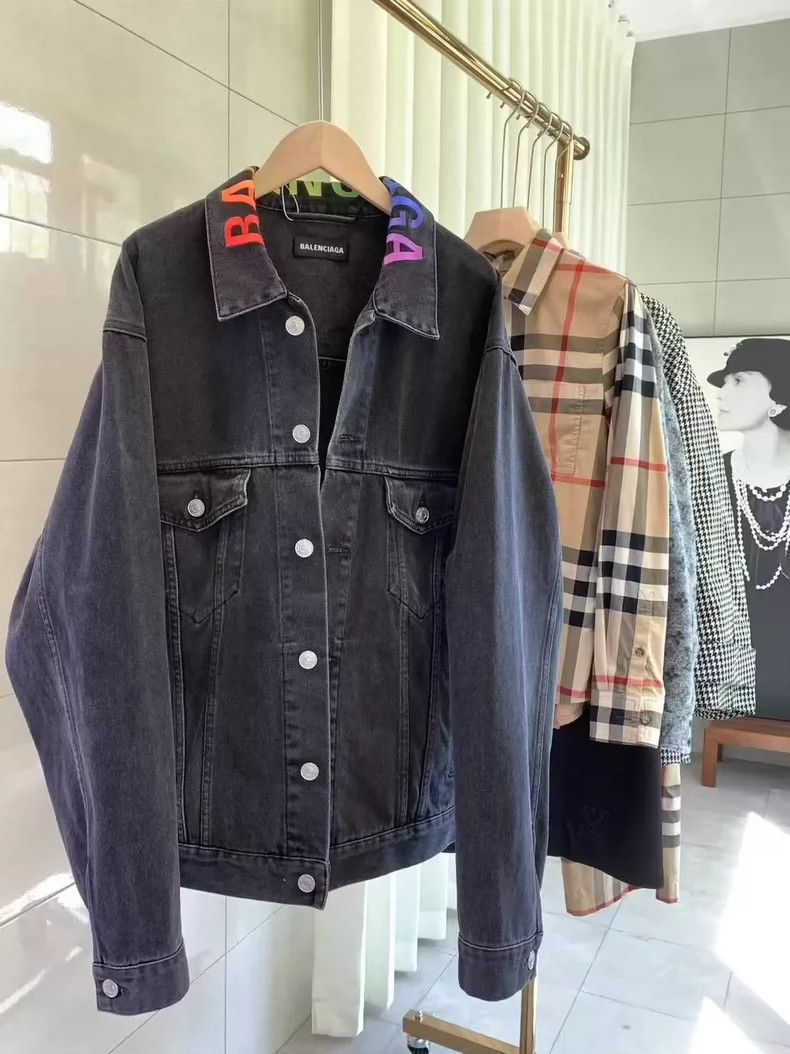 Balenciaga Balenciaga Rainbow Logo Denim Jacket - dmc Size US M / EU 48-50 / 2 - 2 Thumbnail