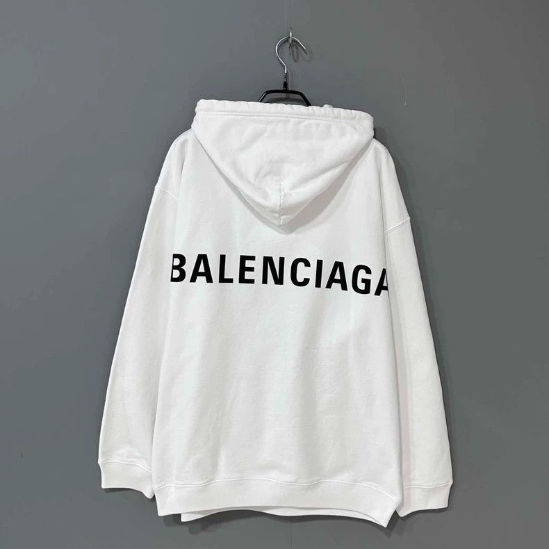 Balenciaga Balenciaga White Logo Back Hoodie - dmc Size US L / EU 52-54 / 3 - 3 Thumbnail