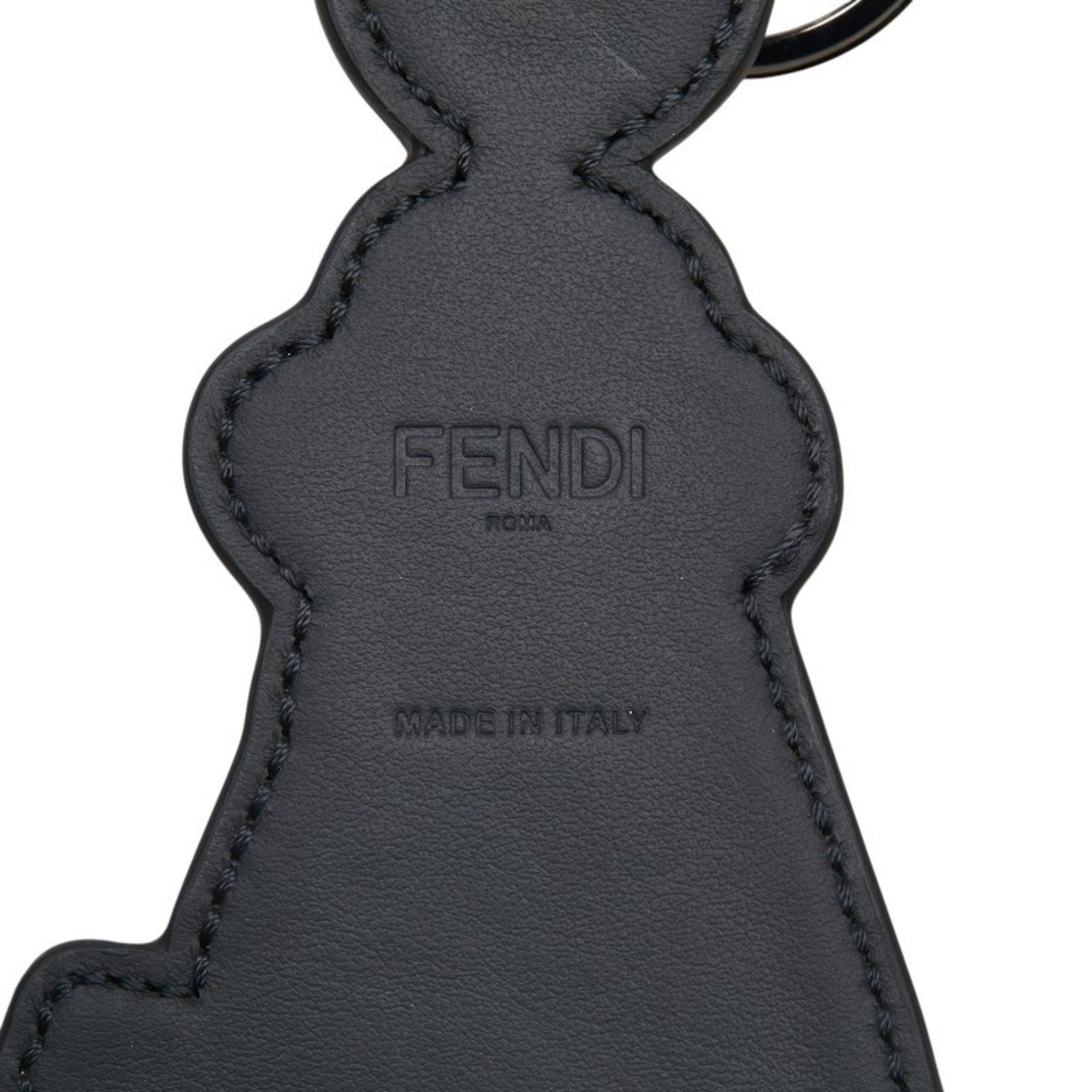 Fendi Fendi Key Motif Charm Keychain in Black Multicolor Leather for Women Size ONE SIZE - 4 Thumbnail