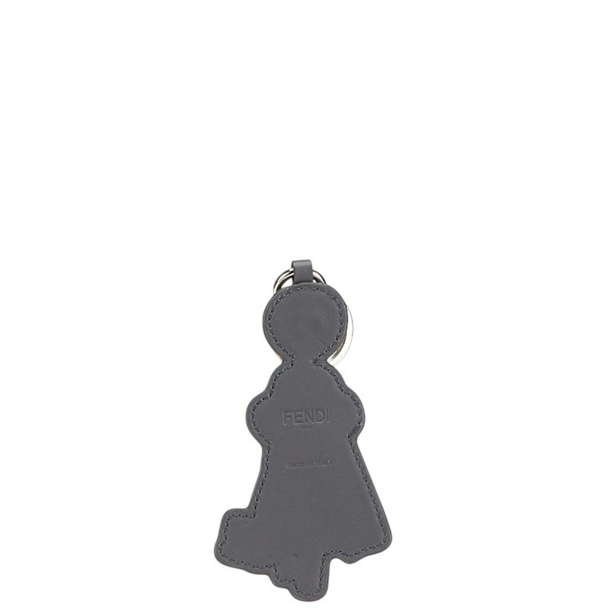 Fendi Fendi Key Motif Charm Keychain in Black Multicolor Leather for Women Size ONE SIZE - 2 Thumbnail