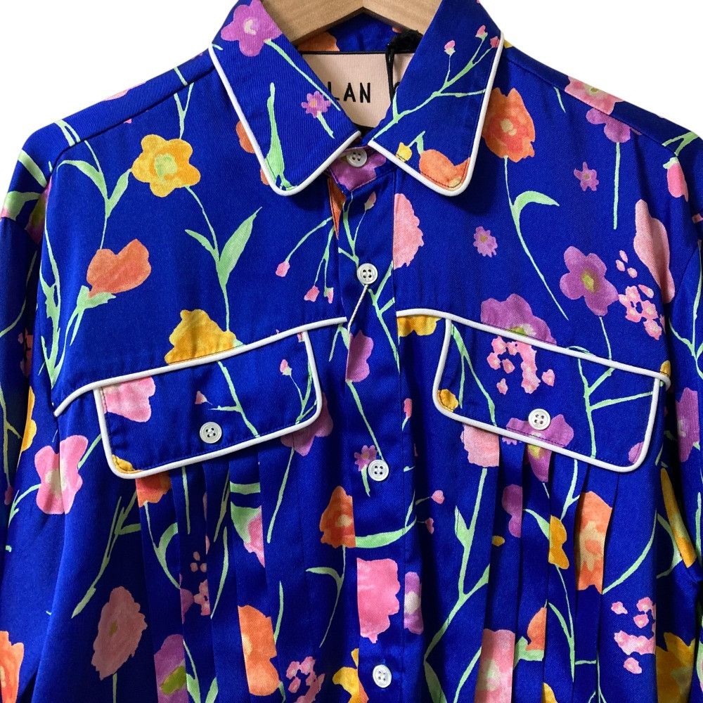 Other Other Plan C Flowe Print Pleated Shirt Others Tops DUTY FREE for USA Size ONE SIZE - 3 Thumbnail