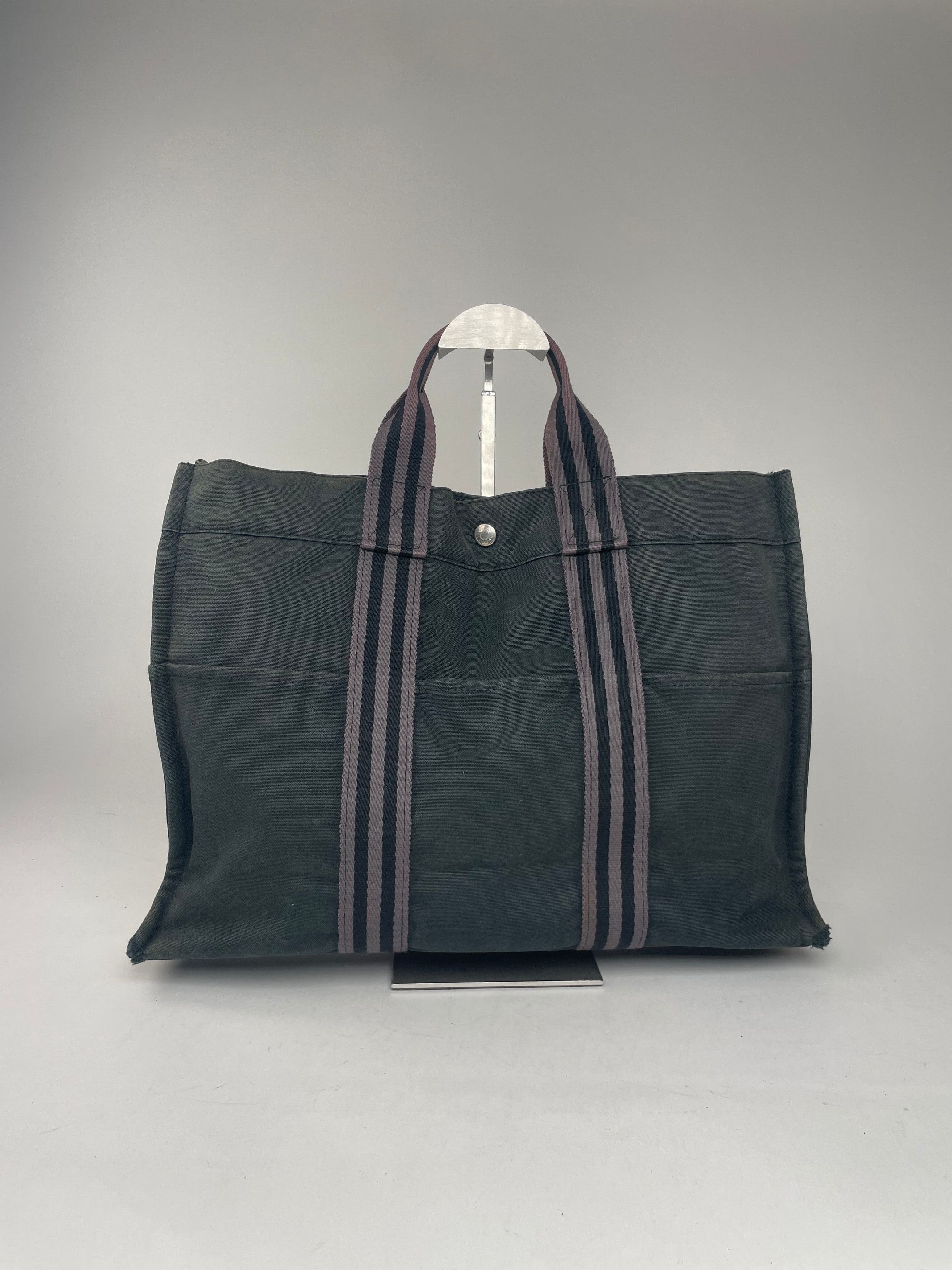 Other Vintage Hermes Canvas Shopper Bag Black Size ONE SIZE - 13 Thumbnail