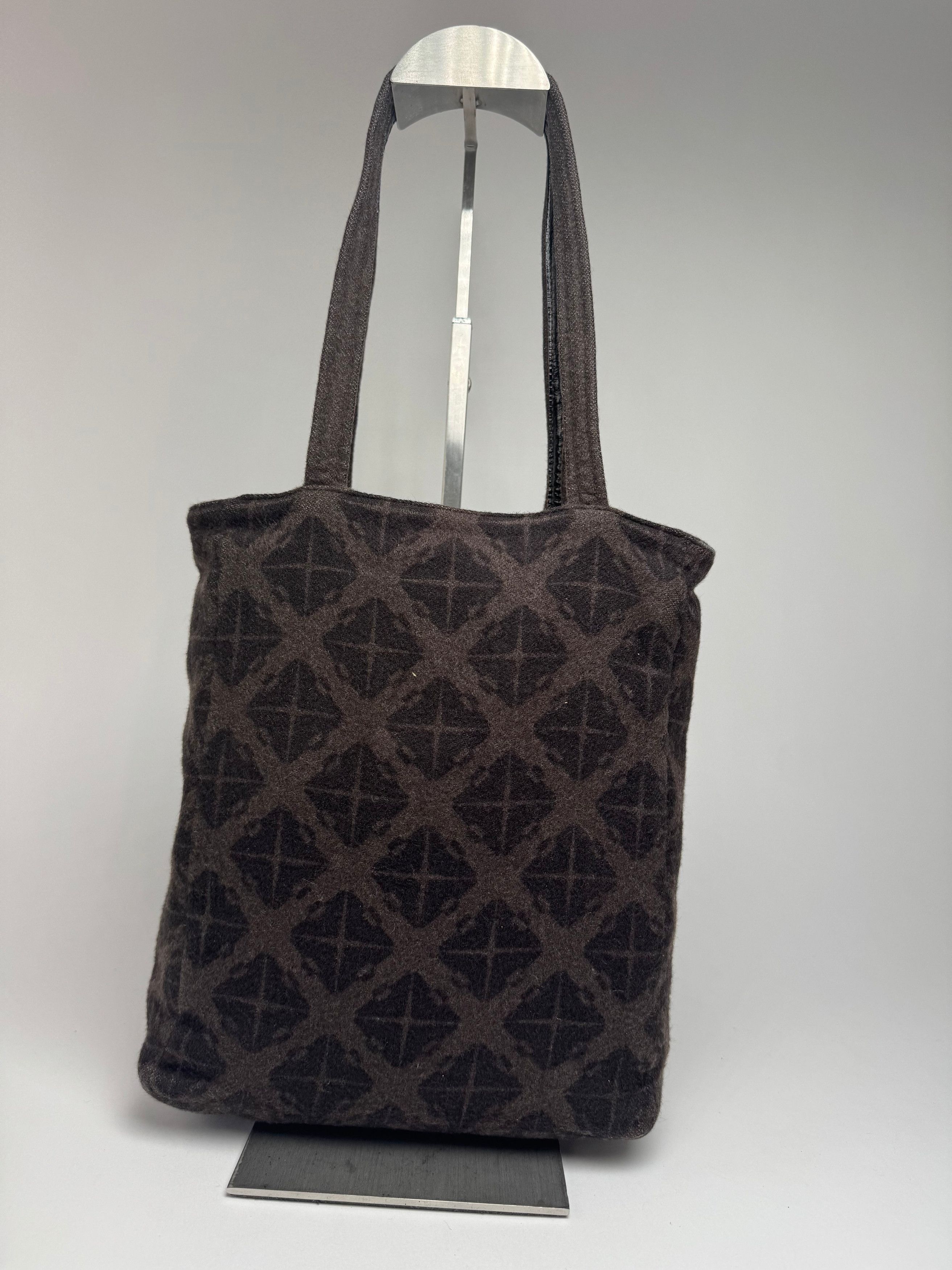 Bottega Veneta Vintage Wool Monogram Shopper Brown Size ONE SIZE - 12 Thumbnail