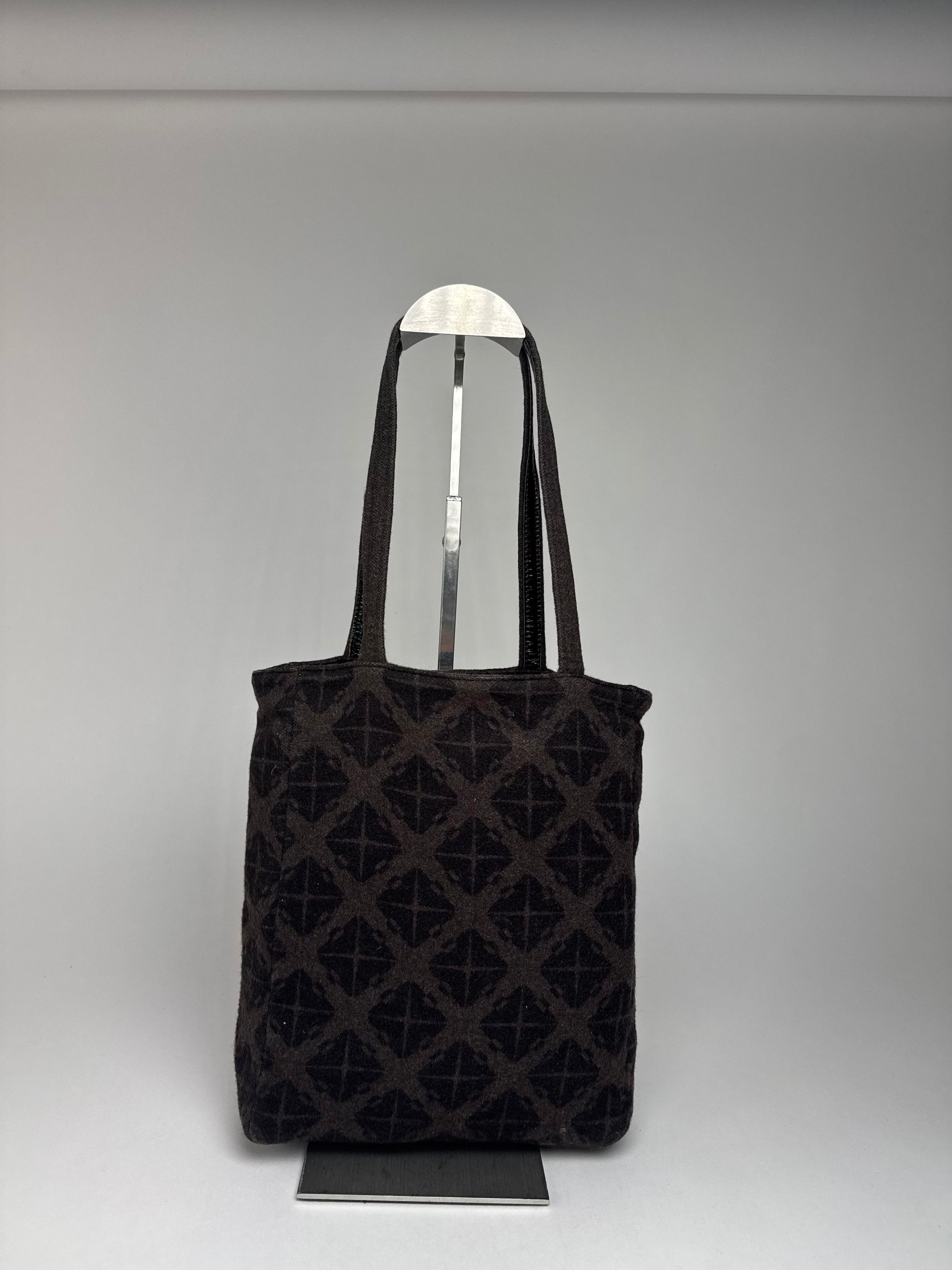 Bottega Veneta Vintage Wool Monogram Shopper Brown Size ONE SIZE - 10 Thumbnail