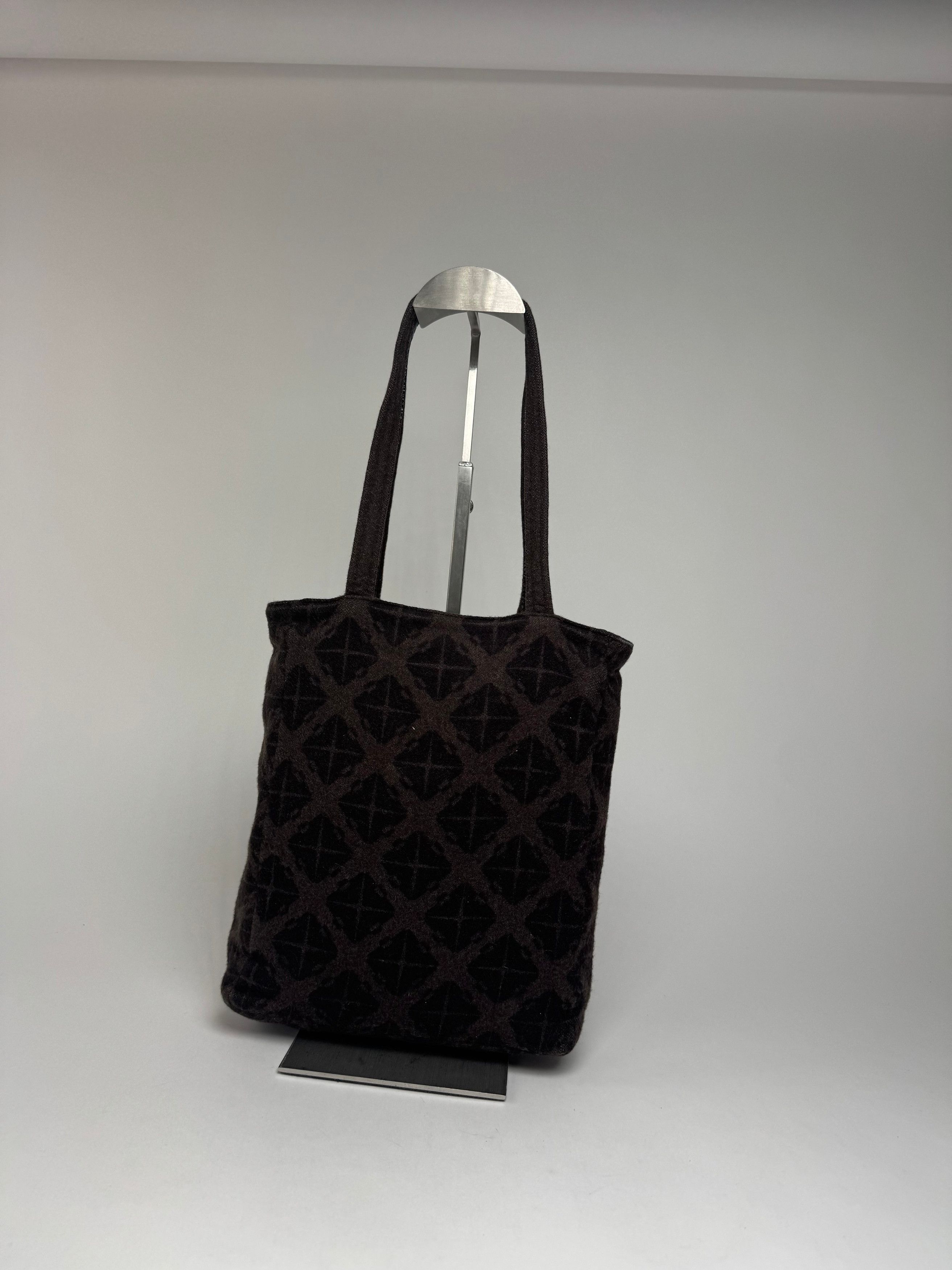 Bottega Veneta Vintage Wool Monogram Shopper Brown Size ONE SIZE - 8 Thumbnail