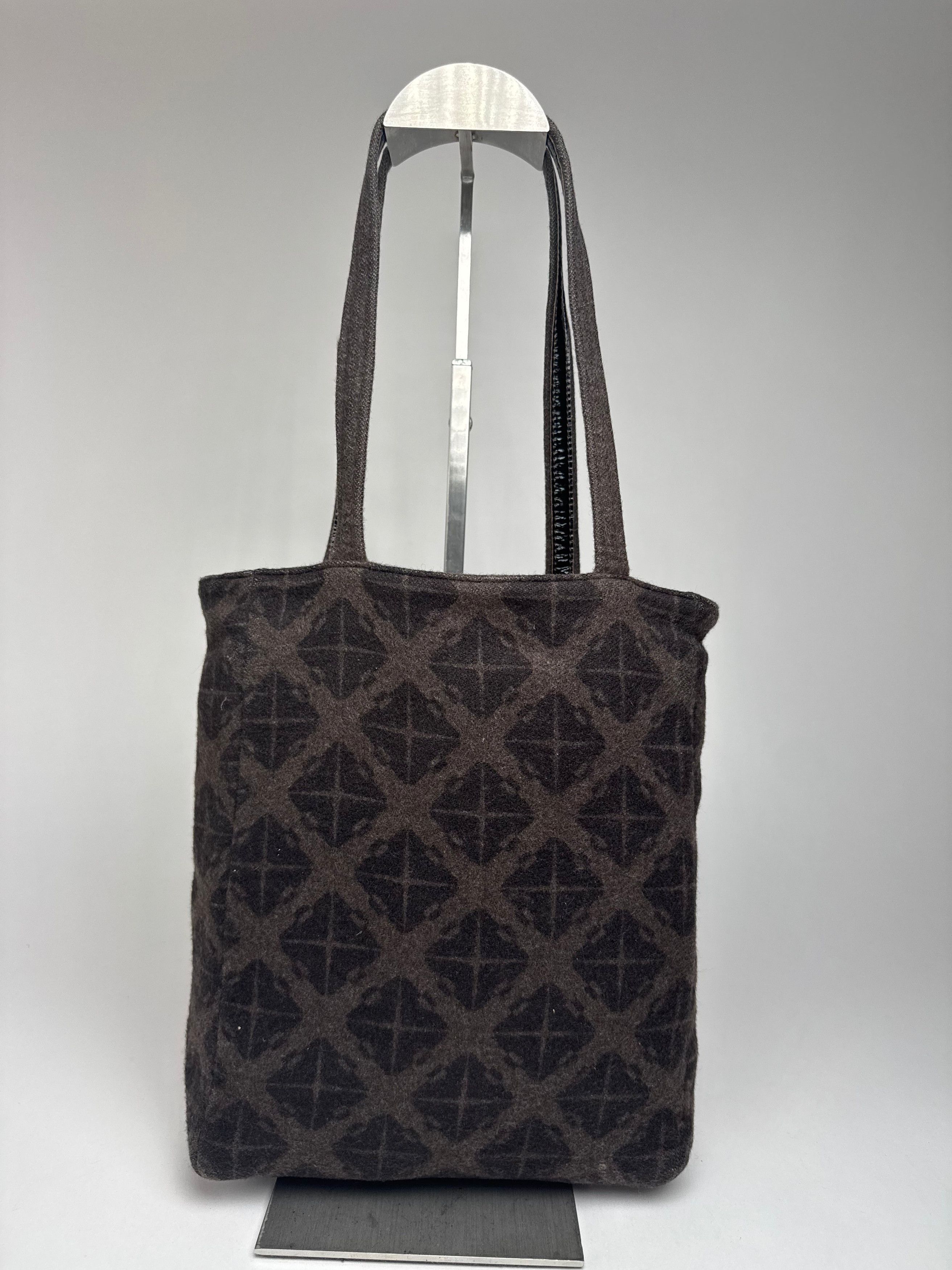Bottega Veneta Vintage Wool Monogram Shopper Brown Size ONE SIZE - 3 Thumbnail
