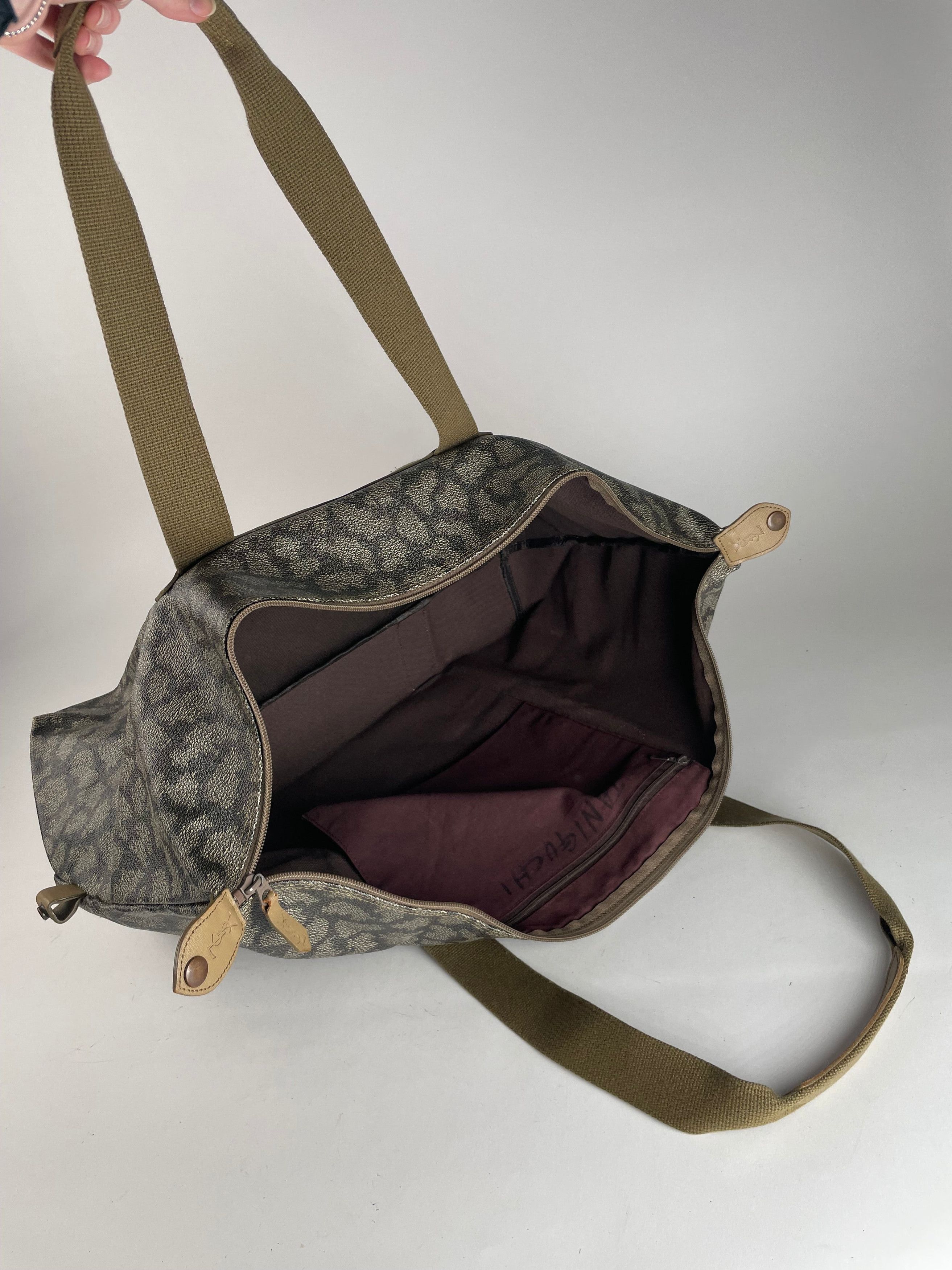 Other Vintage Yves Saint Laurent Leather Travel Bag Grey/Brown Size ONE SIZE - 4 Thumbnail