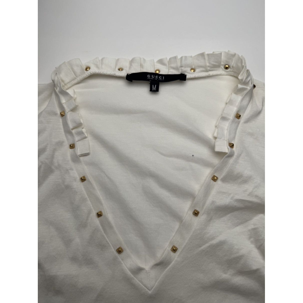 Gucci White Cotton Top Size M / US 6-8 / IT 42-44 - 3 Thumbnail