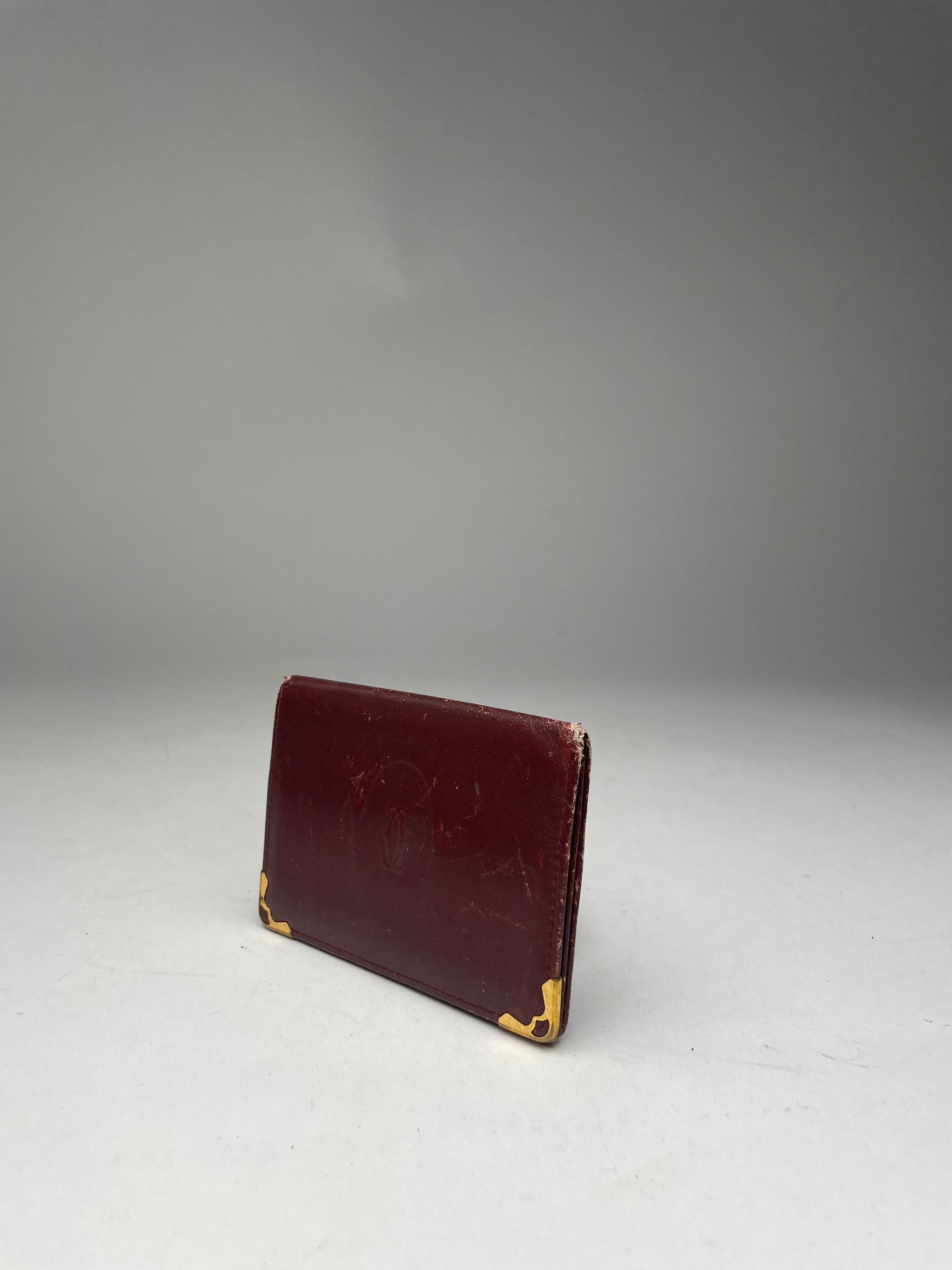 Cartier Vintage Leather Card Holder burgundy Size ONE SIZE - 9 Thumbnail