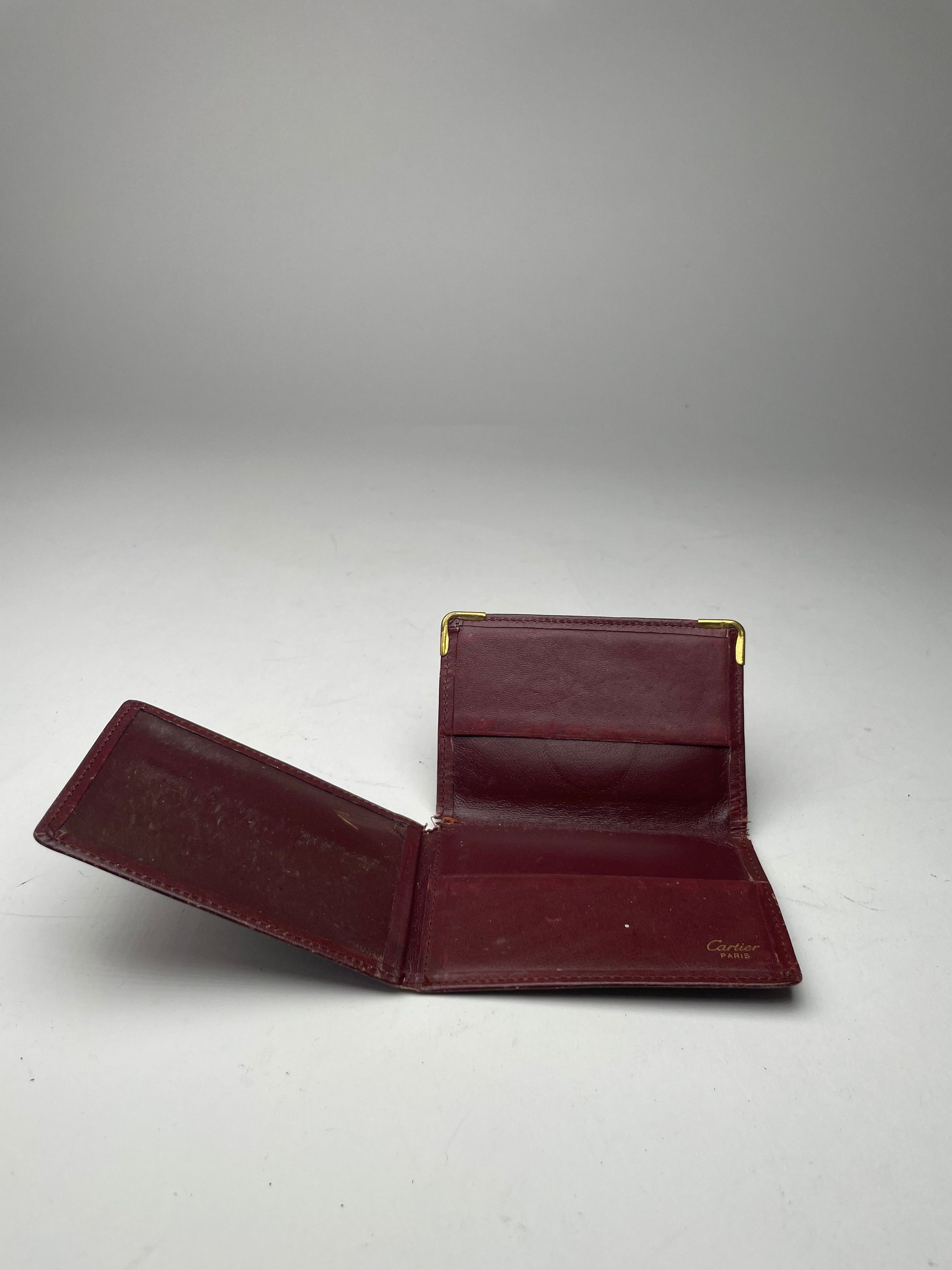 Cartier Vintage Leather Card Holder burgundy Size ONE SIZE - 2 Thumbnail