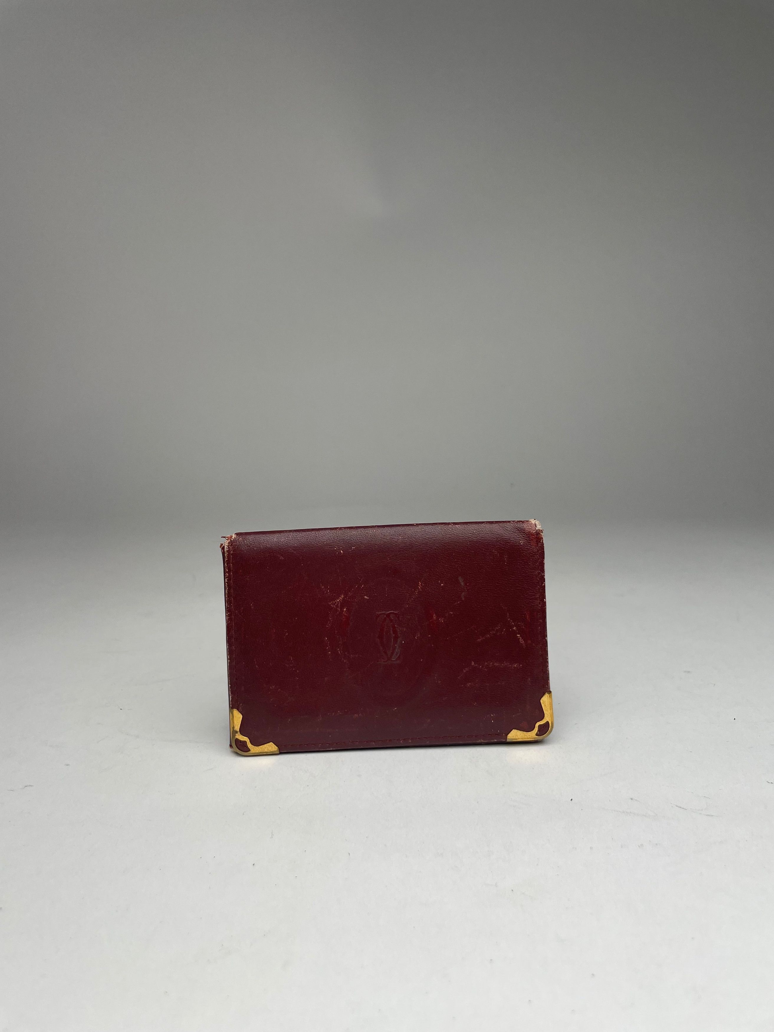 Cartier Vintage Leather Card Holder burgundy Size ONE SIZE - 8 Thumbnail