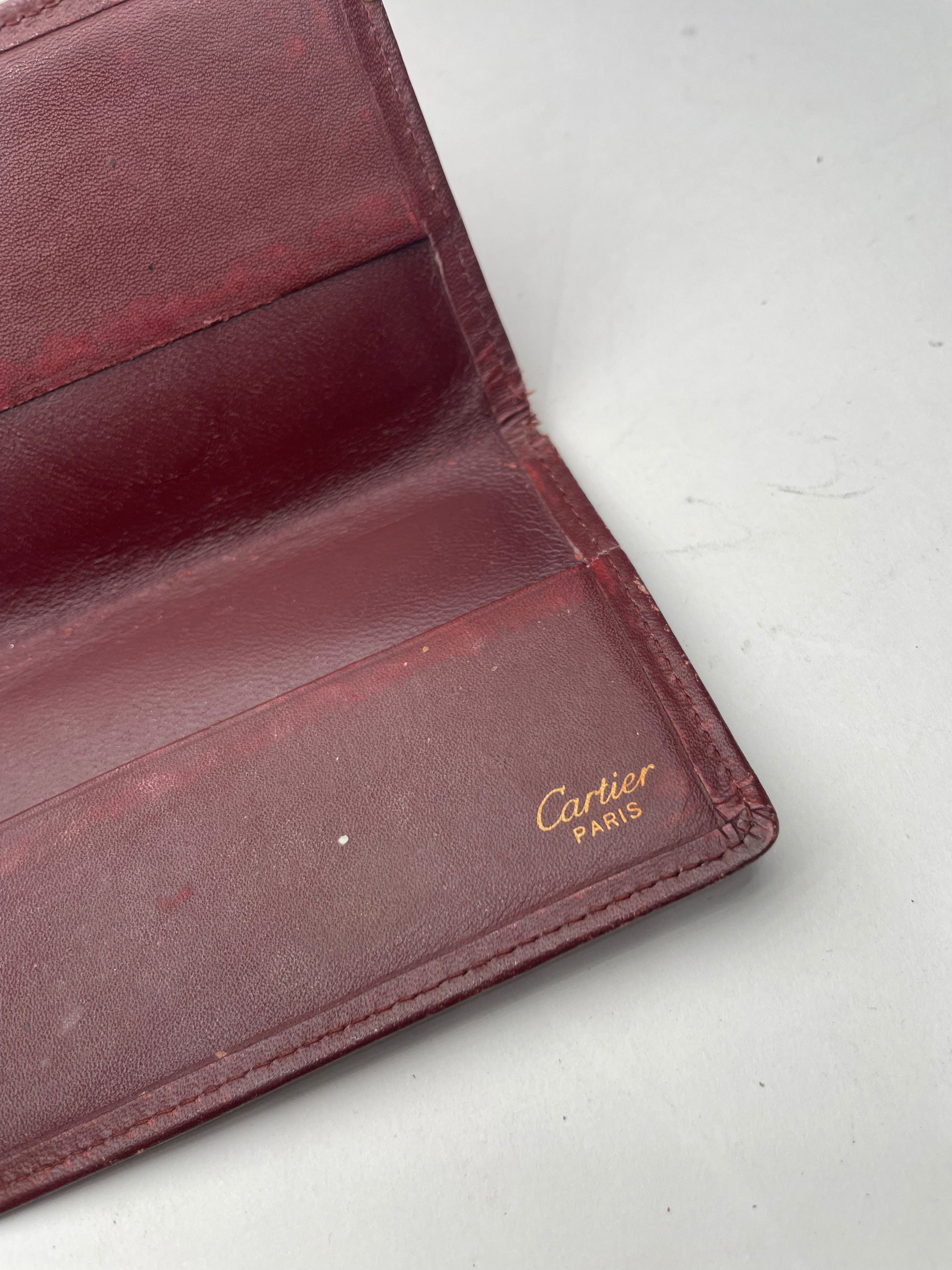 Cartier Vintage Leather Card Holder burgundy Size ONE SIZE - 3 Thumbnail