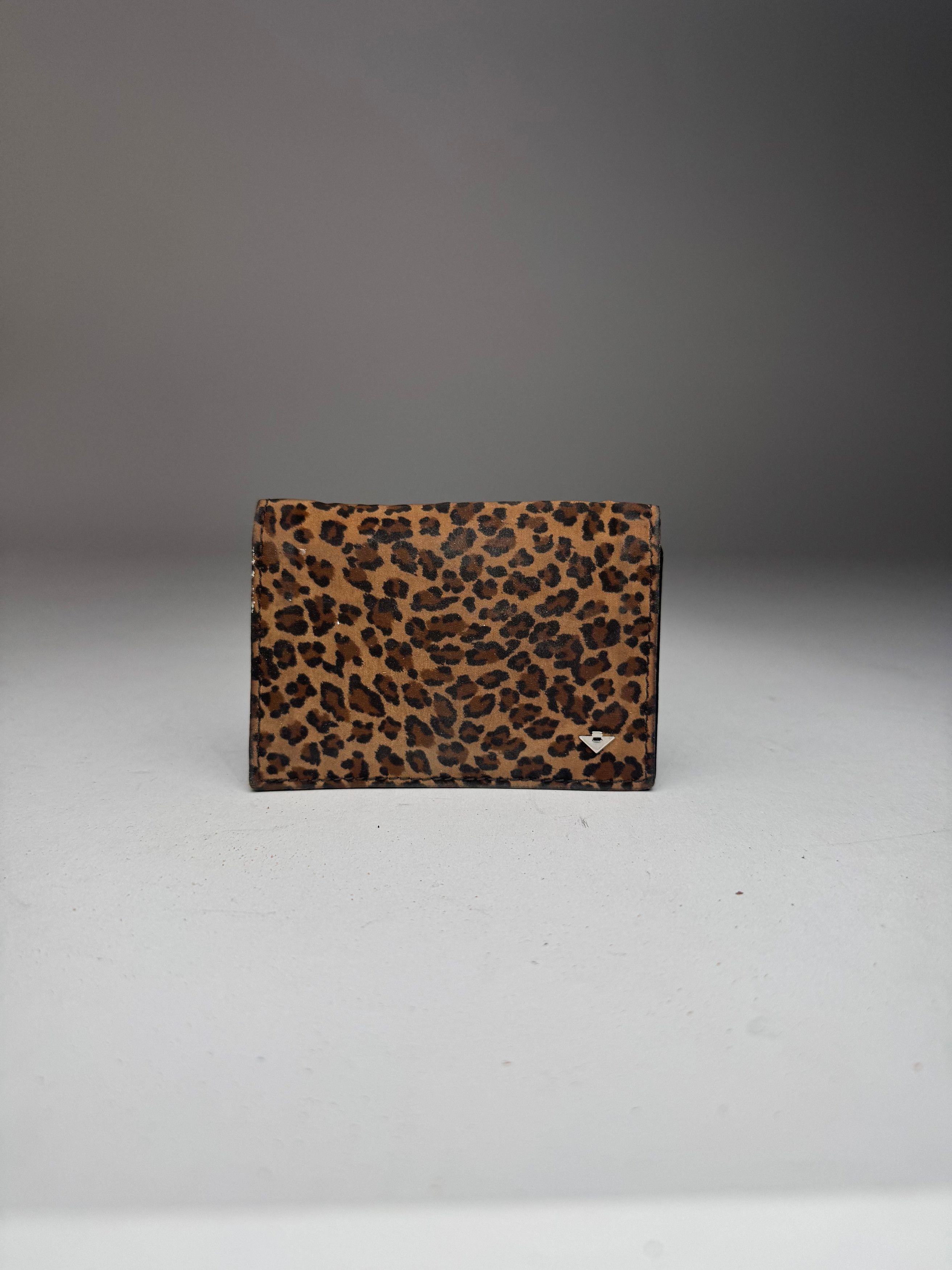 Bottega Veneta Vintage Canvas Card Holder Leopard Size ONE SIZE - 6 Thumbnail
