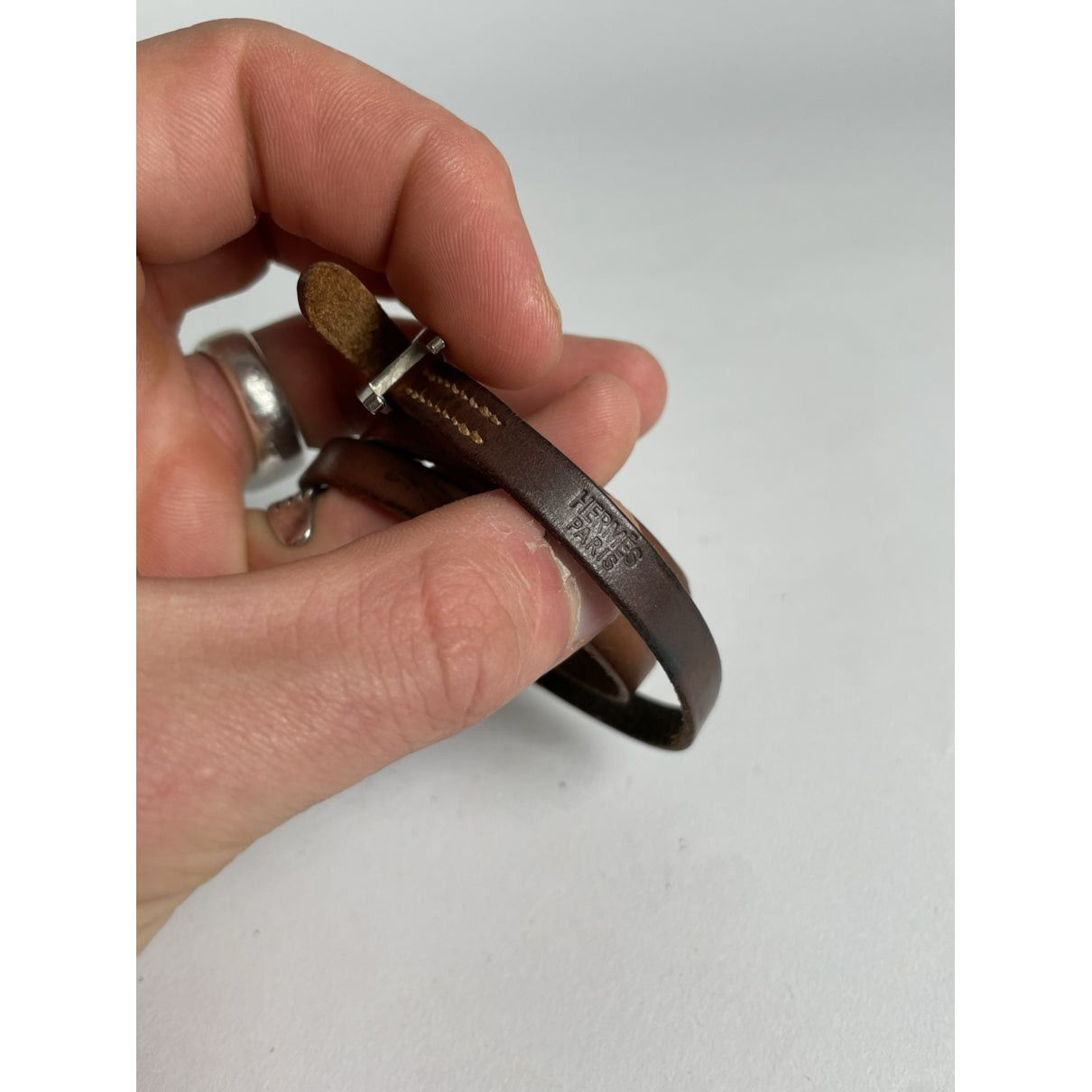 Other Hermès Behapi Brown Leather Bracelet Size ONE SIZE - 4 Thumbnail