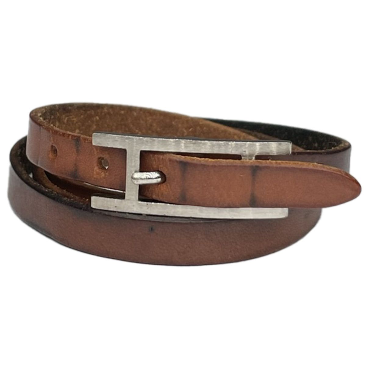 Other Hermès Behapi Brown Leather Bracelet Size ONE SIZE - 2 Thumbnail