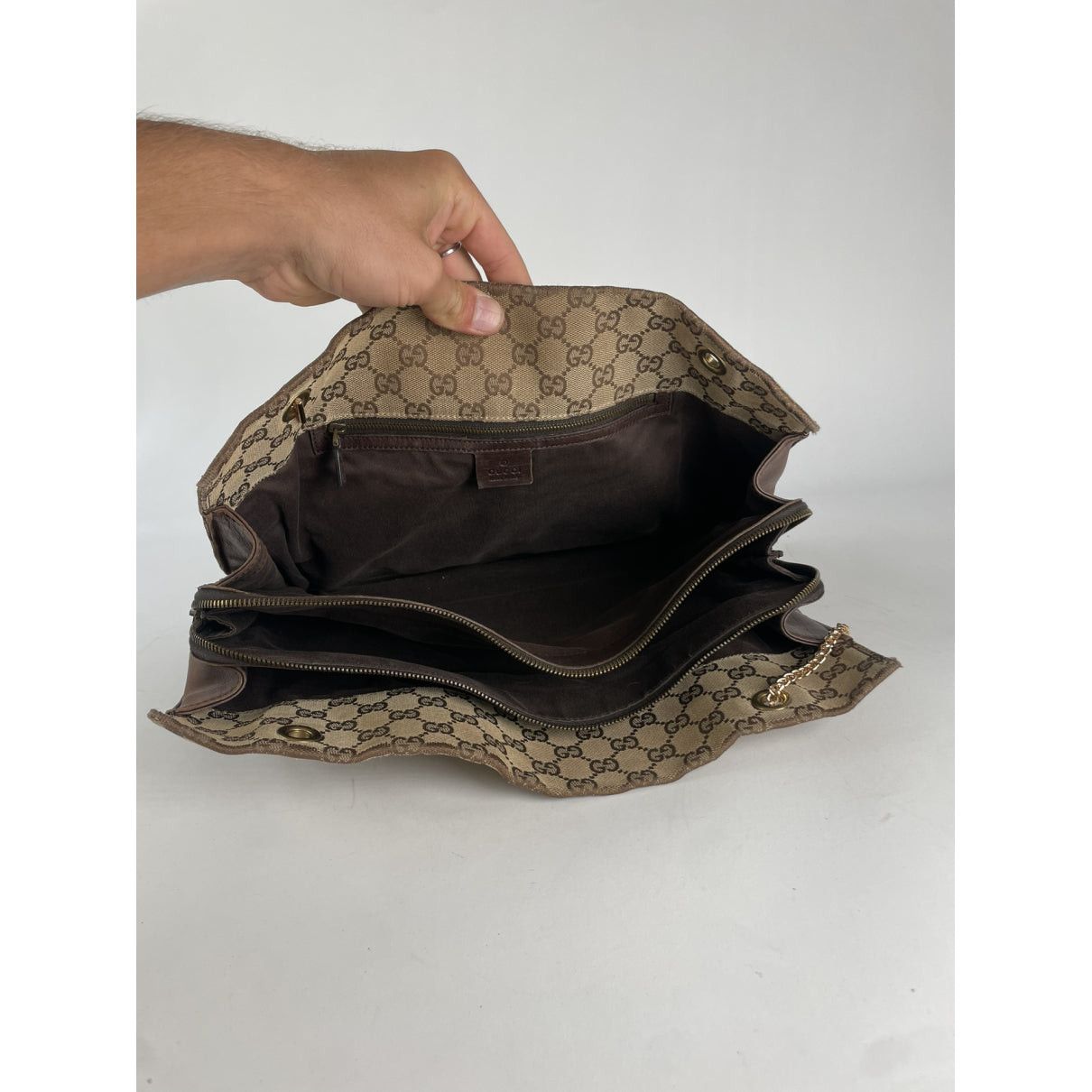 Gucci Jackie Vintage Beige Cotton Handbag Size ONE SIZE - 4 Thumbnail