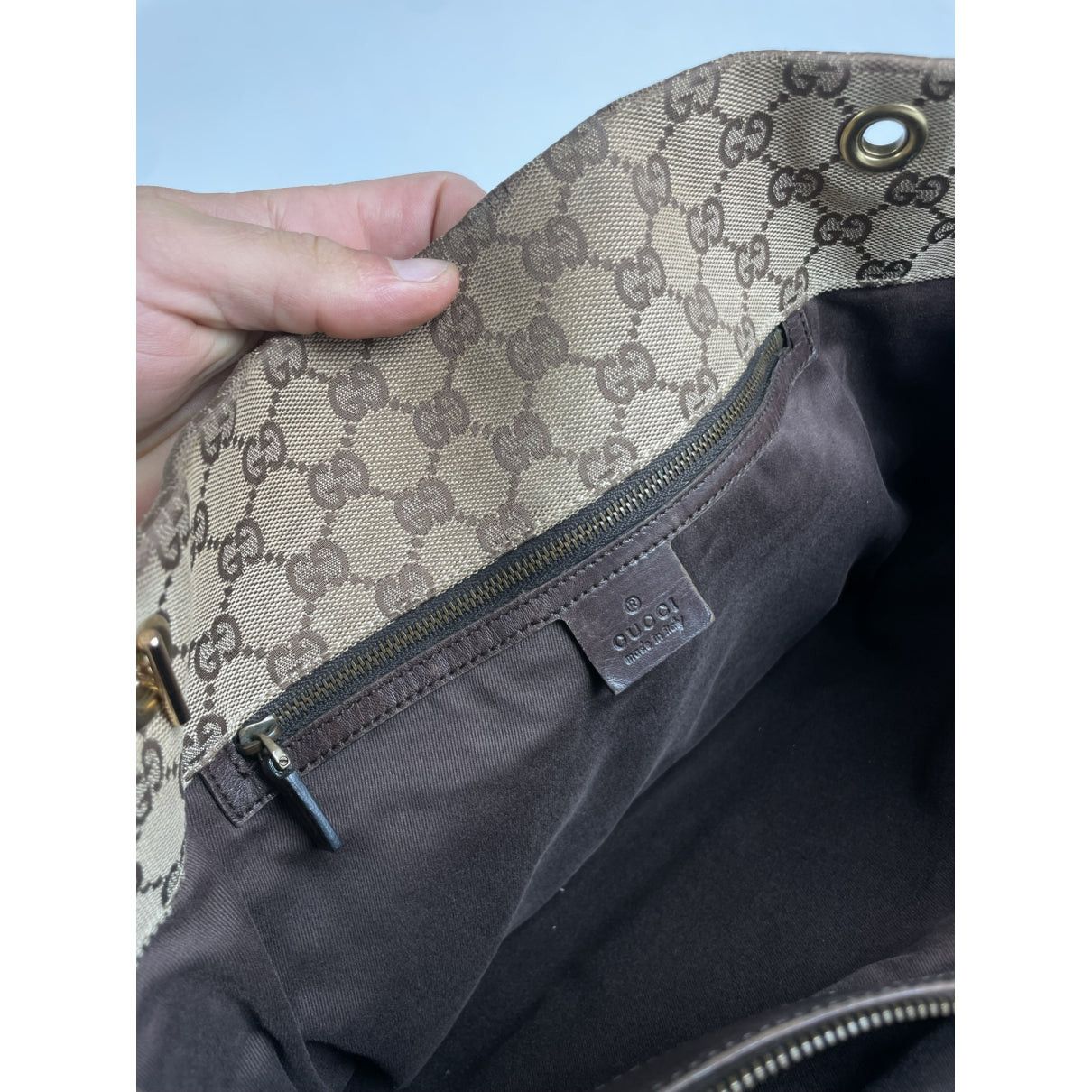 Gucci Jackie Vintage Beige Cotton Handbag Size ONE SIZE - 5 Thumbnail