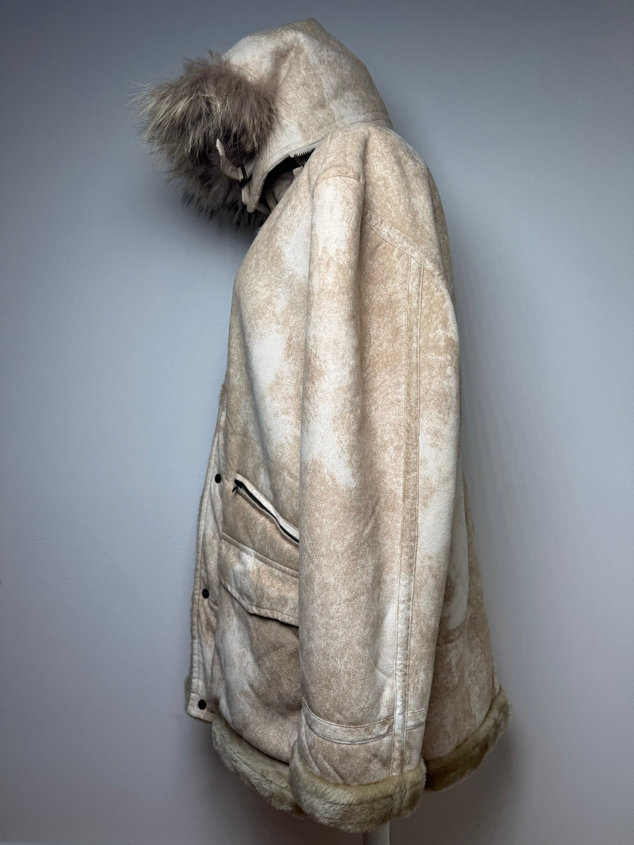Kansai Yamamoto Vintage Fur Parka Unisex Beige M/L Size L / US 10 / IT 46 - 3 Thumbnail