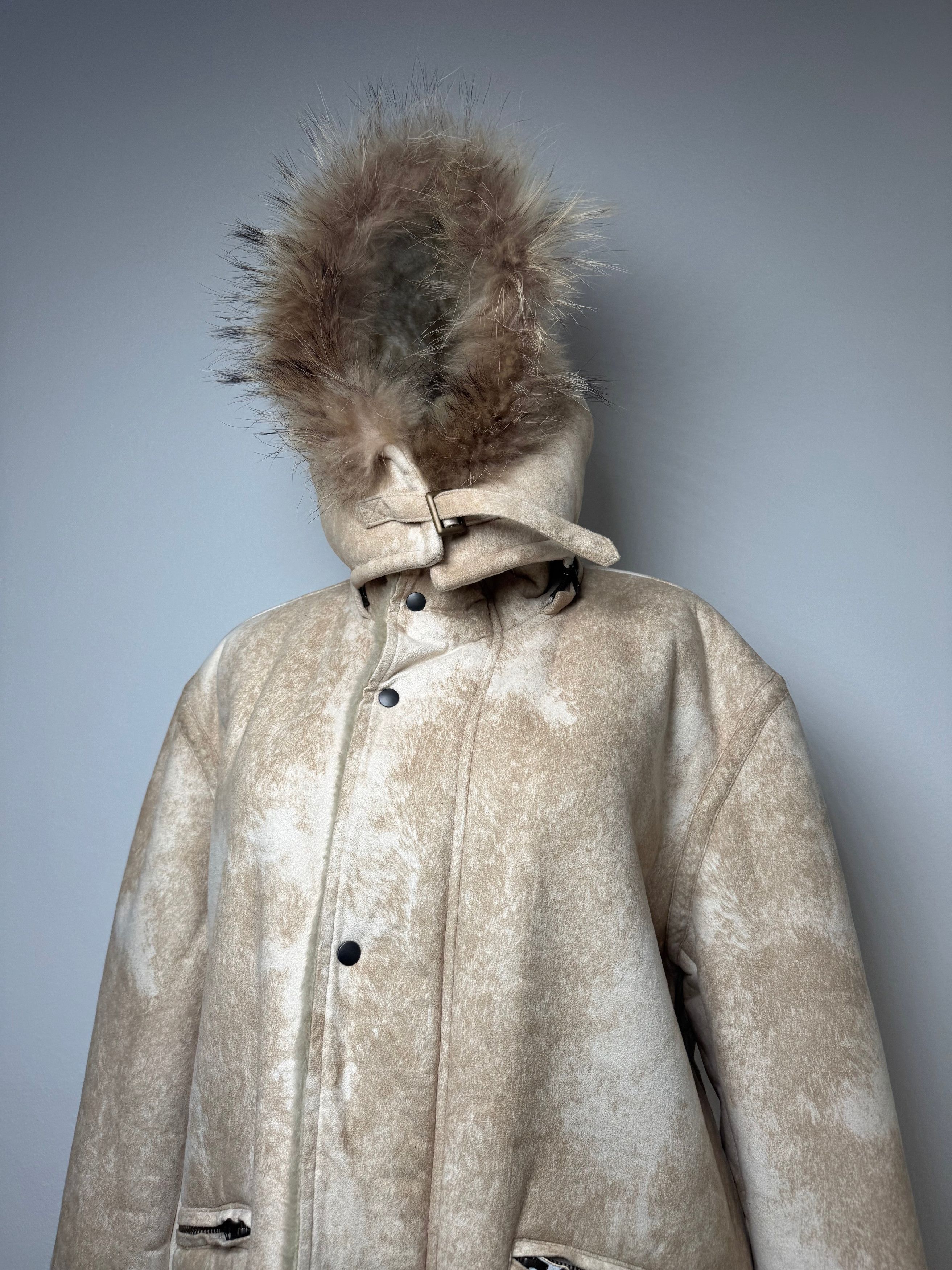 Kansai Yamamoto Vintage Fur Parka Unisex Beige M/L Size L / US 10 / IT 46 - 15 Thumbnail