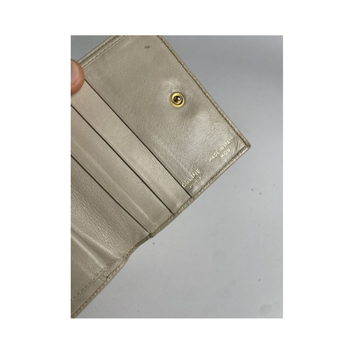 Celine Triomphe White Leather Wallet Size ONE SIZE - 4 Thumbnail