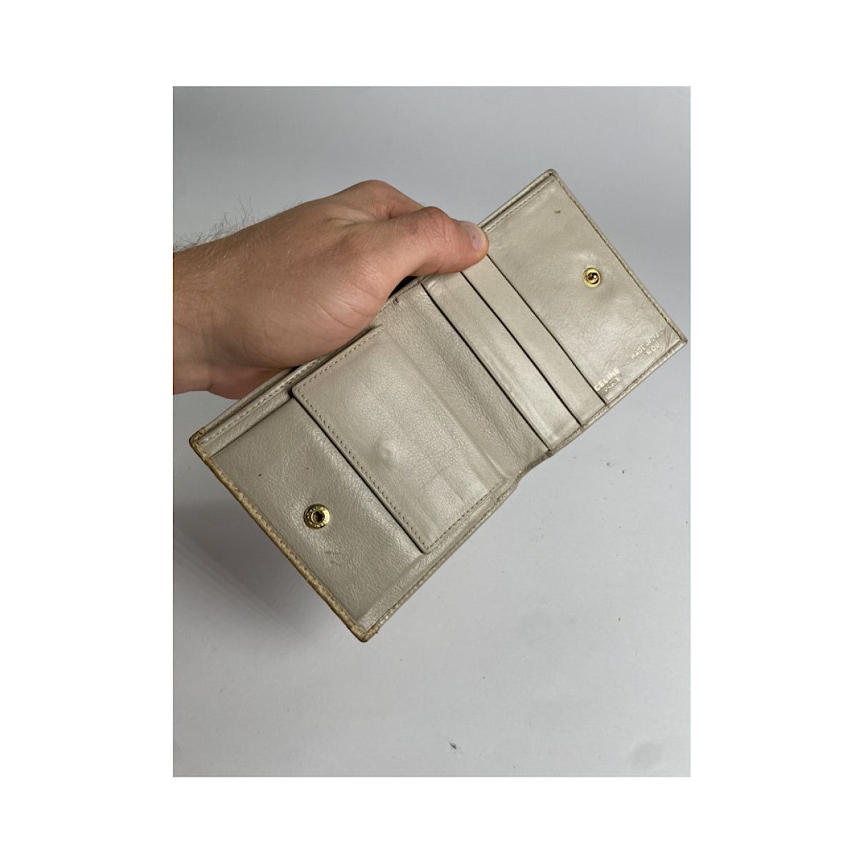 Celine Triomphe White Leather Wallet Size ONE SIZE - 3 Thumbnail