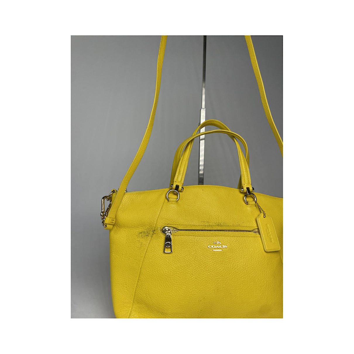 Coach Signature Sufflette Yellow Leather Handbag Size ONE SIZE - 5 Thumbnail