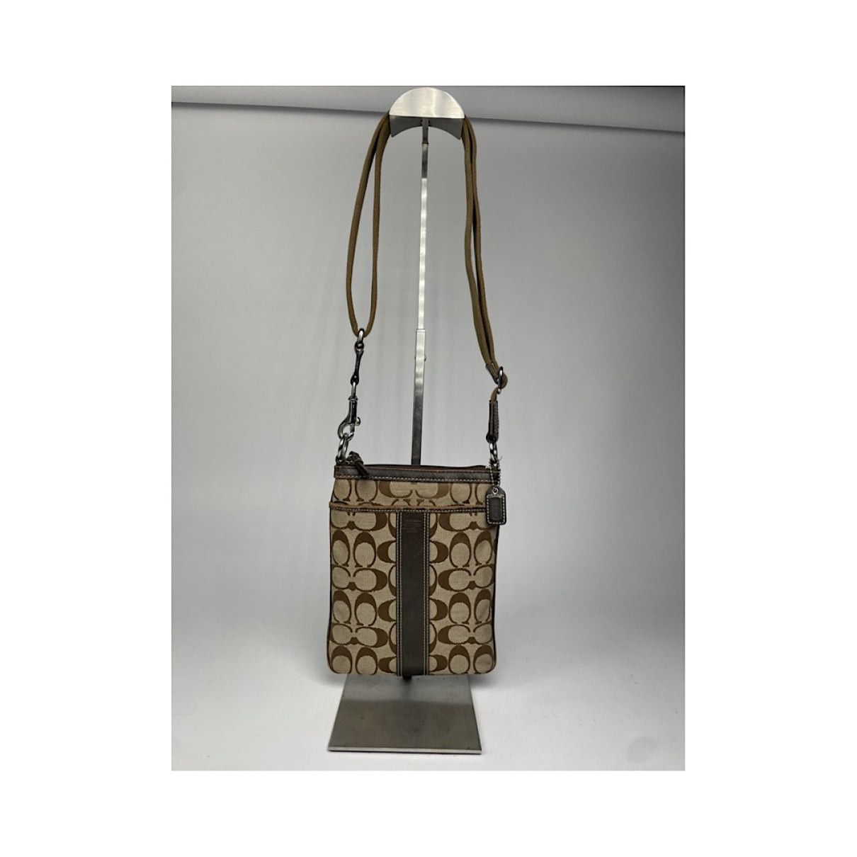 Coach Signature Sufflette Brown Cotton Handbag Size ONE SIZE - 4 Thumbnail