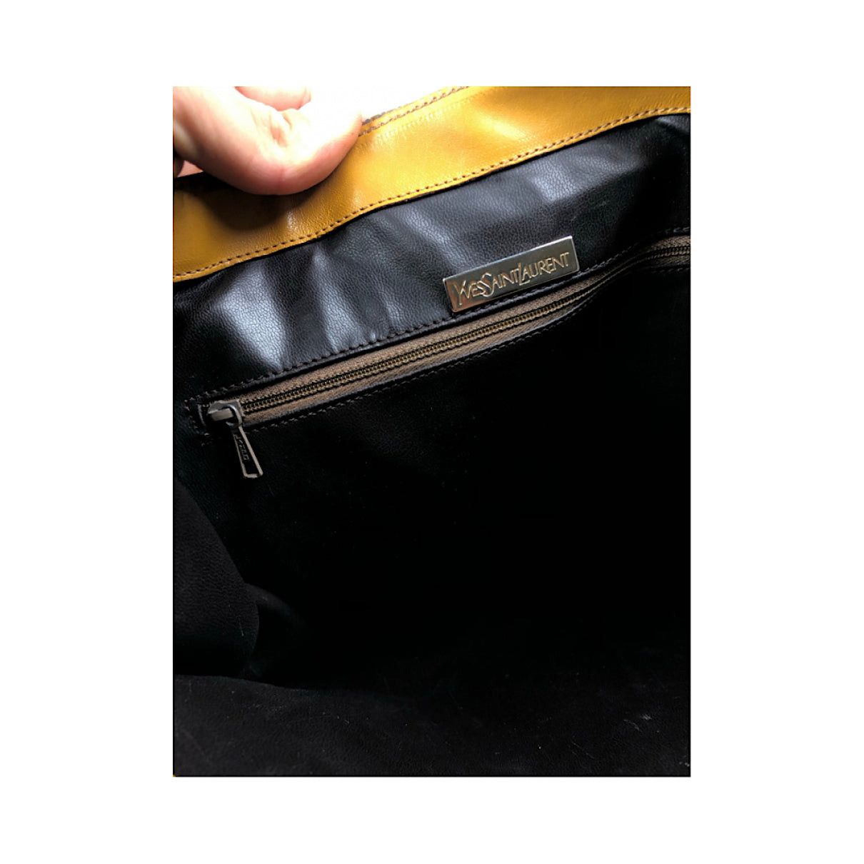 Yves Saint Laurent Brown Leather Handbag Size ONE SIZE - 3 Thumbnail