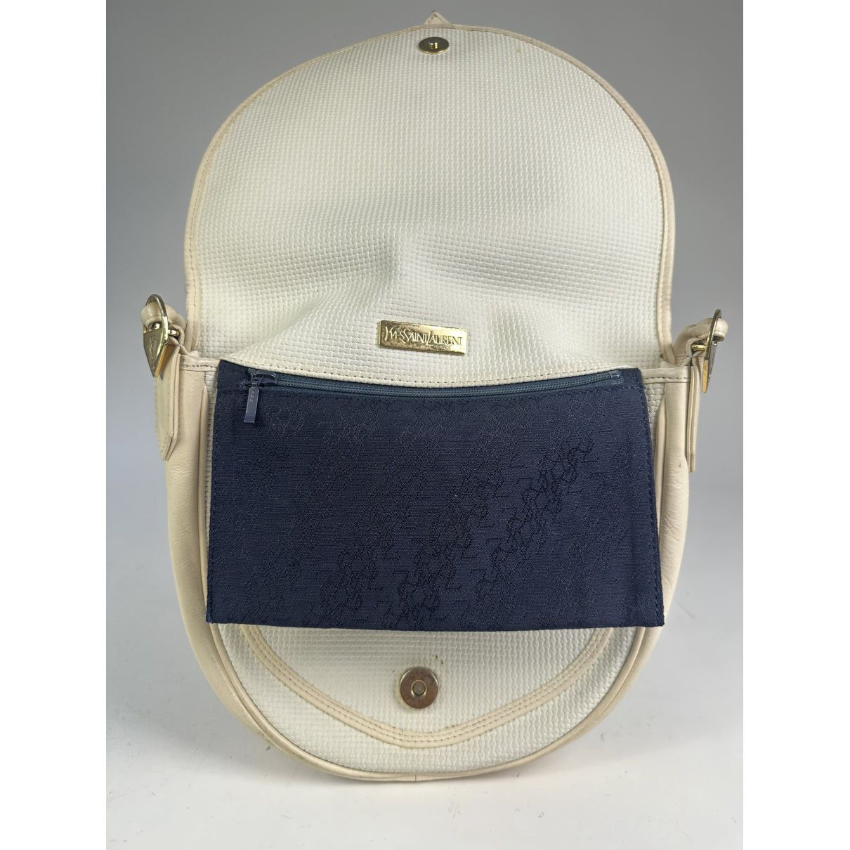 Yves Saint Laurent White Leather Handbag Size ONE SIZE - 2 Thumbnail