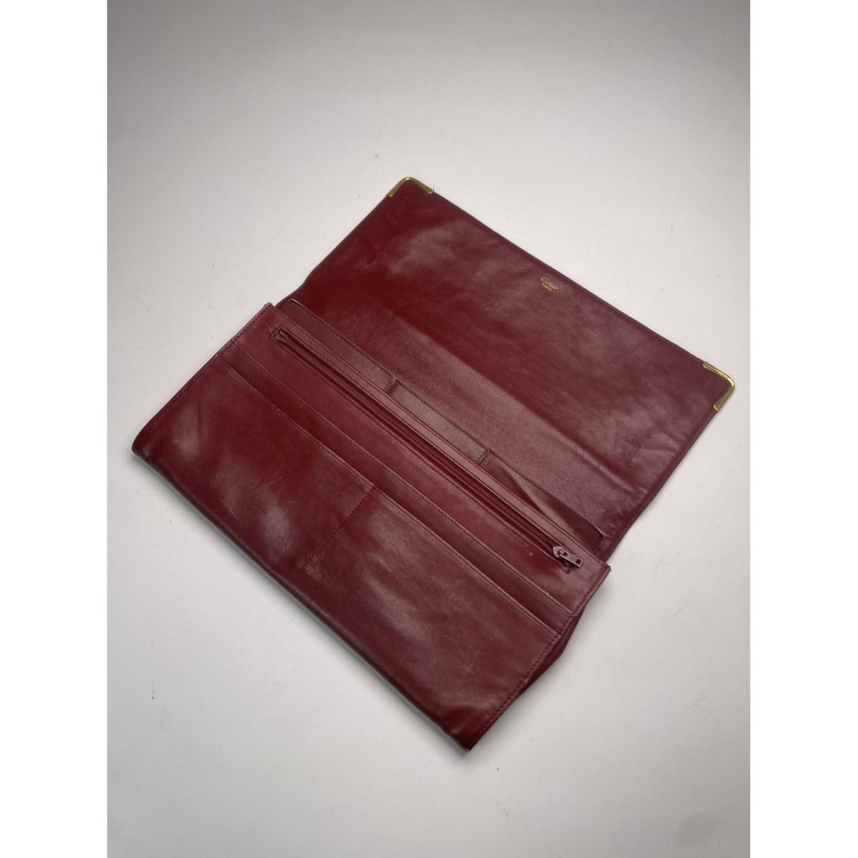 Cartier Burgundy Leather Clutch Bag Size ONE SIZE - 3 Thumbnail