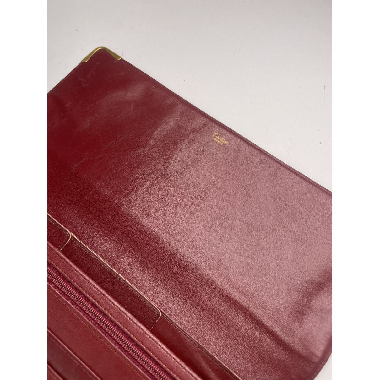 Cartier Burgundy Leather Clutch Bag Size ONE SIZE - 4 Thumbnail