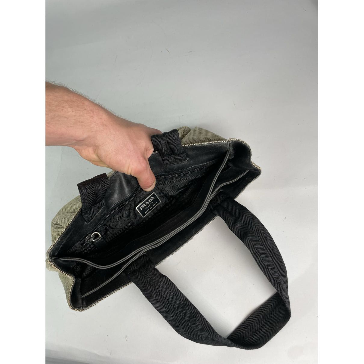 Prada Black Cotton Handbag Size ONE SIZE - 2 Thumbnail