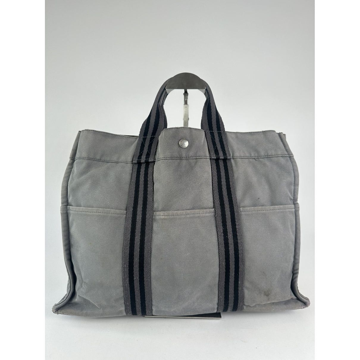 Other Hermès Silver Cotton Handbag Size ONE SIZE - 3 Thumbnail