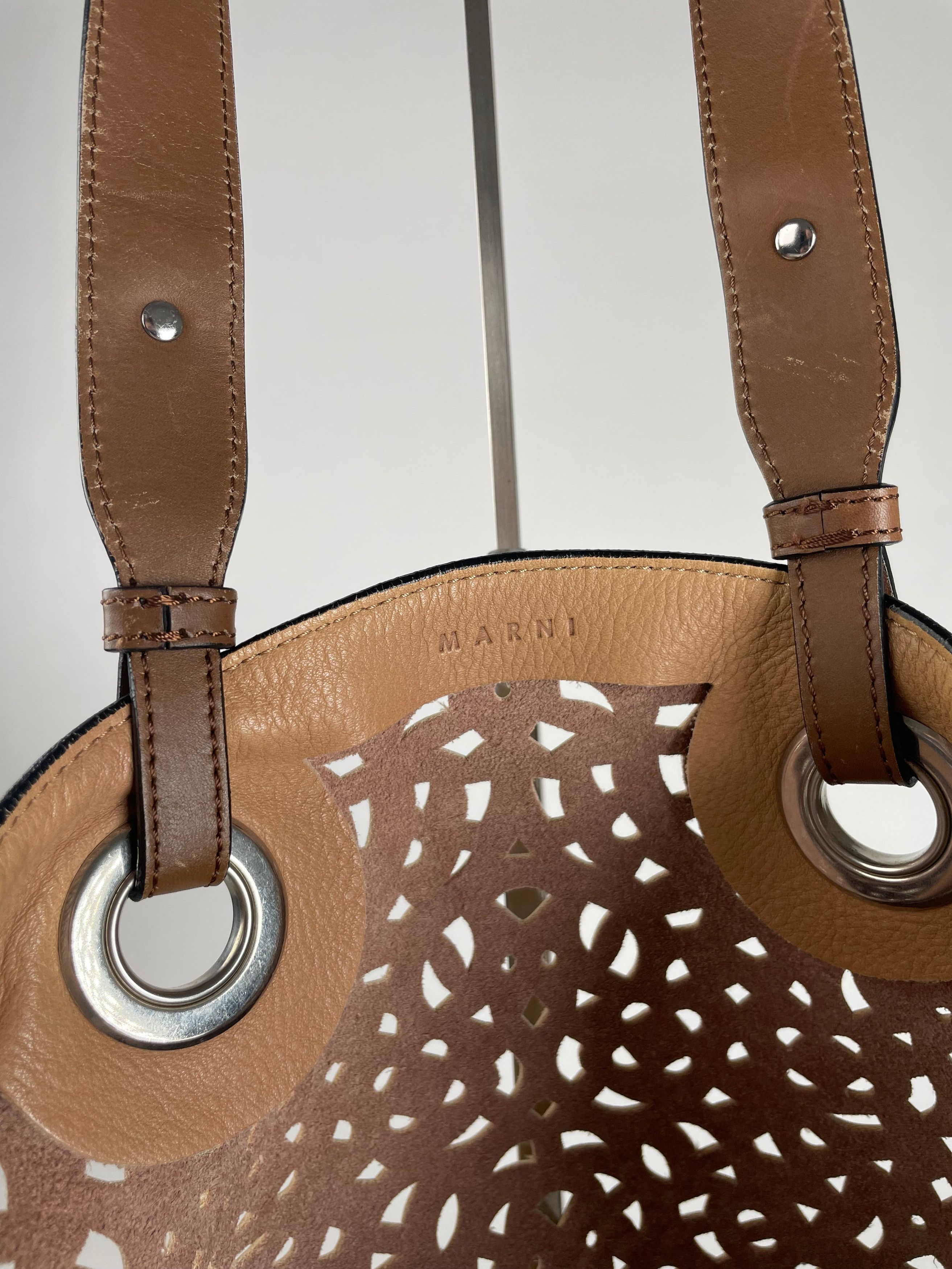 Marni Vintage Leather Shopper Brown Size ONE SIZE - 3 Thumbnail