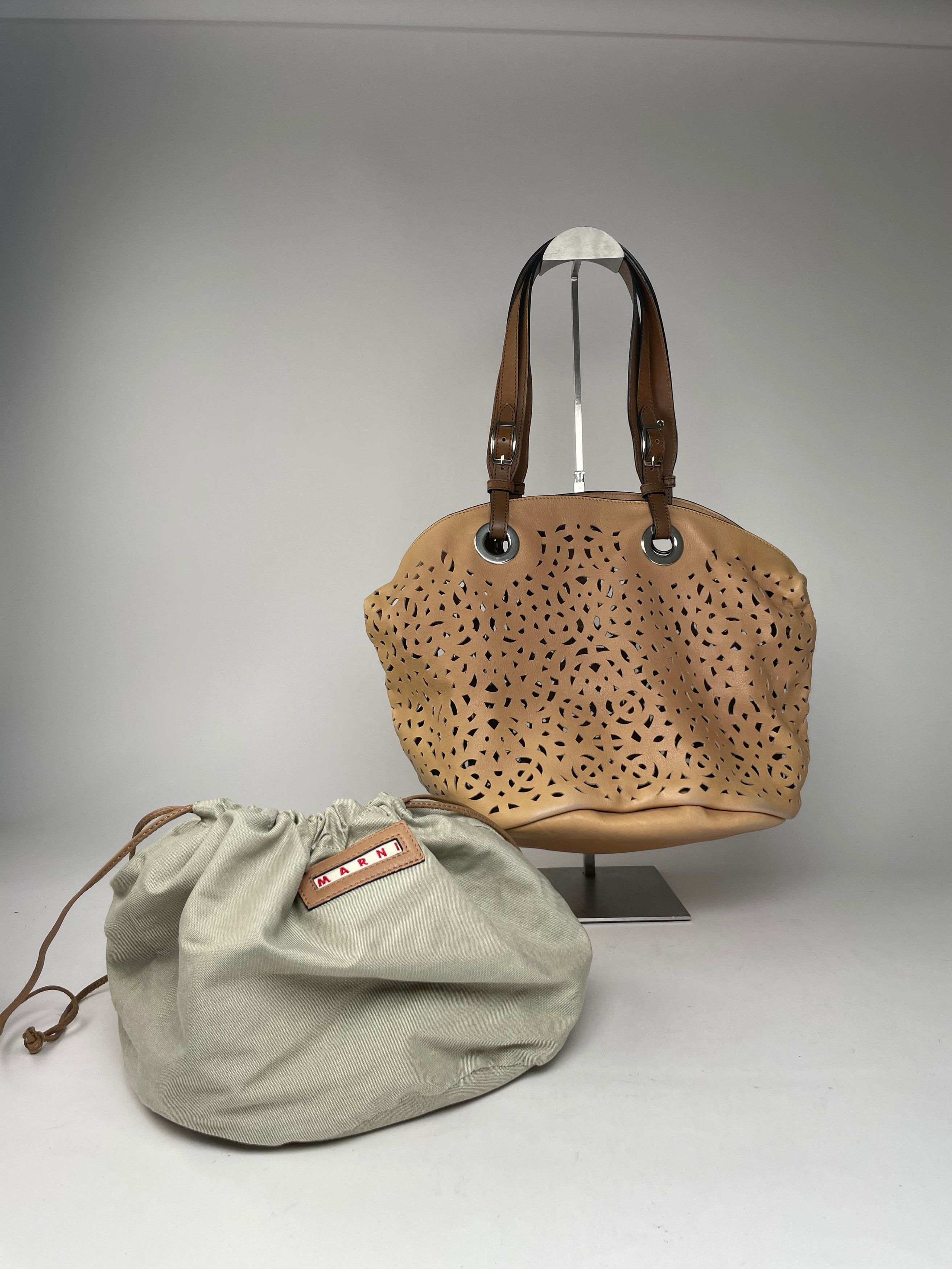 Marni Vintage Leather Shopper Brown Size ONE SIZE - 4 Thumbnail