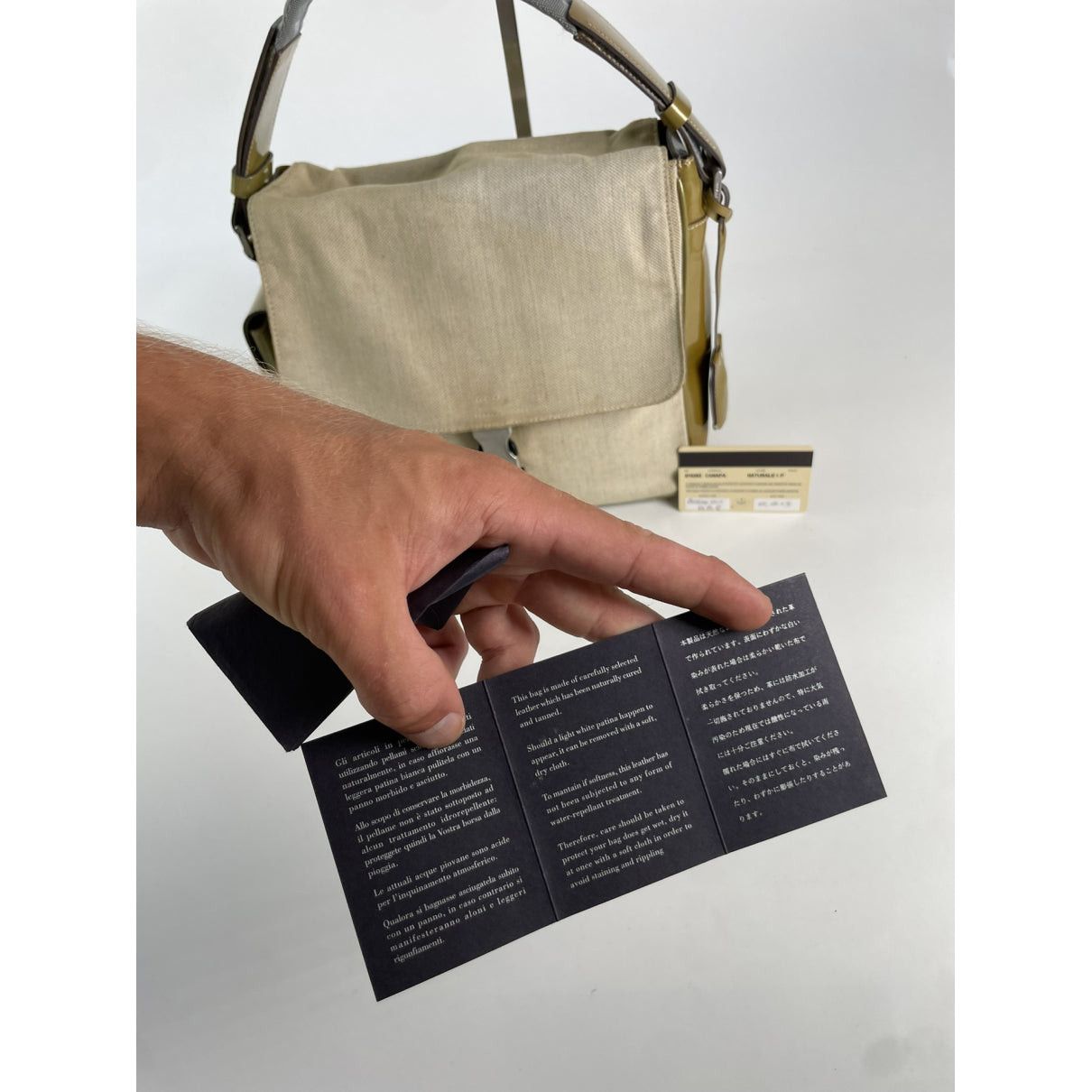 Prada Beige Cotton Handbag Size ONE SIZE - 3 Thumbnail