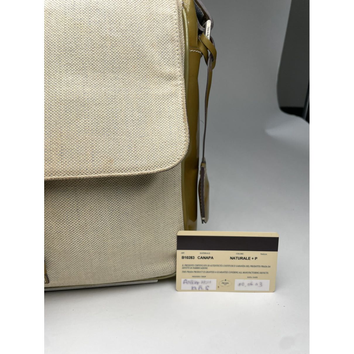 Prada Beige Cotton Handbag Size ONE SIZE - 5 Thumbnail