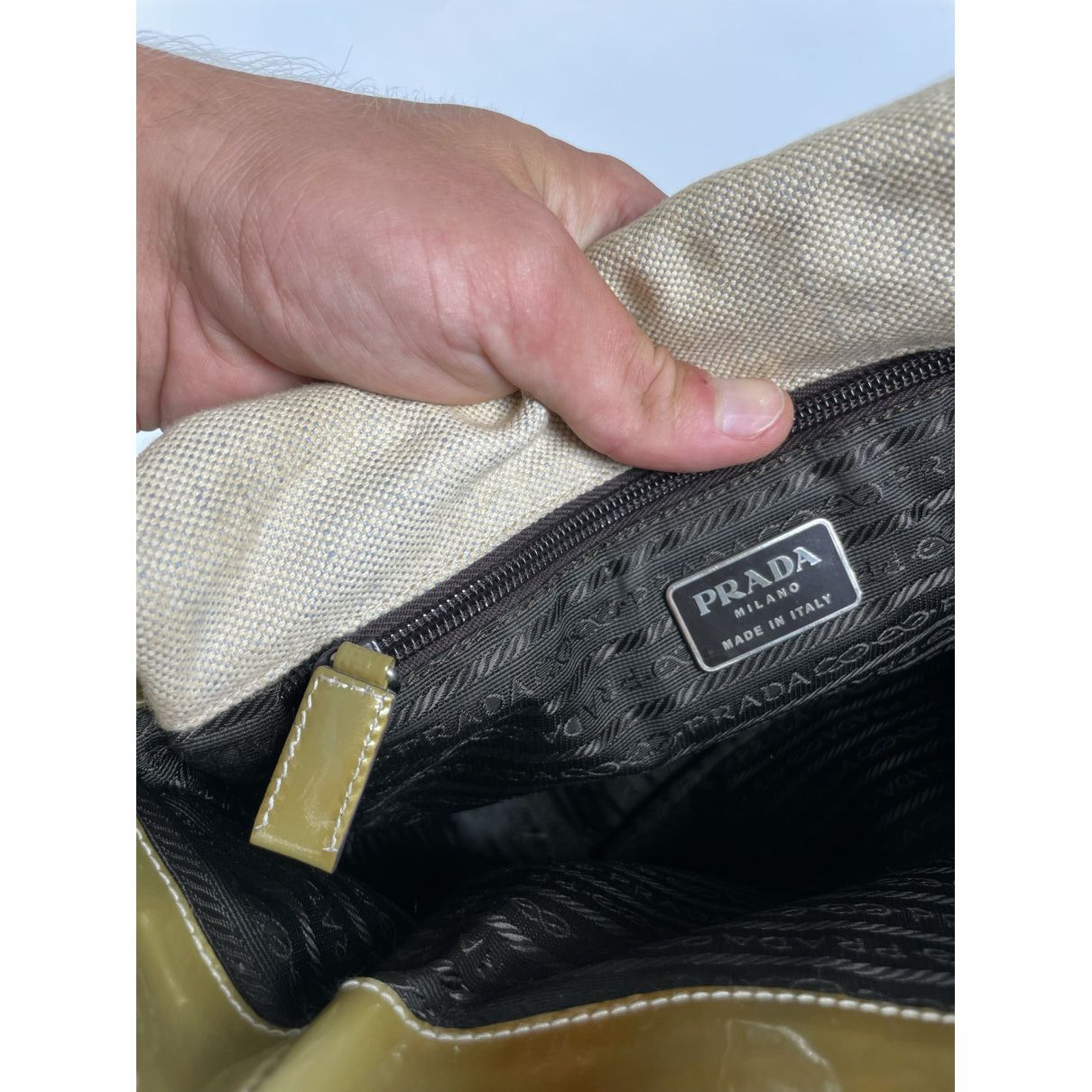 Prada Beige Cotton Handbag Size ONE SIZE - 2 Thumbnail