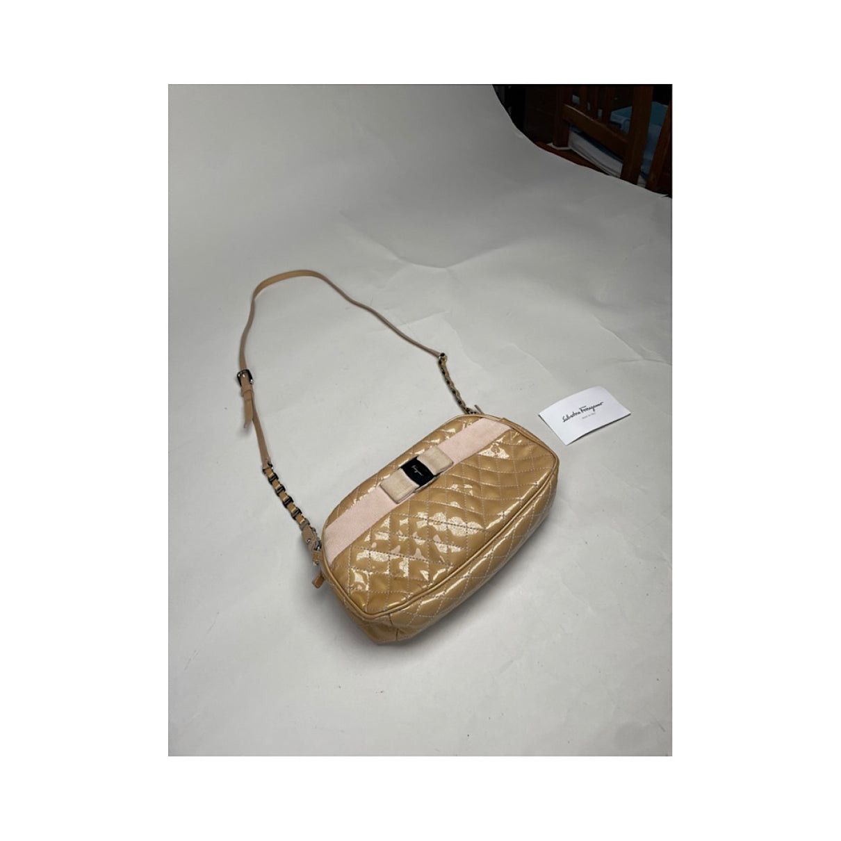 Salvatore Ferragamo Beige Leather Handbag Size ONE SIZE - 5 Thumbnail
