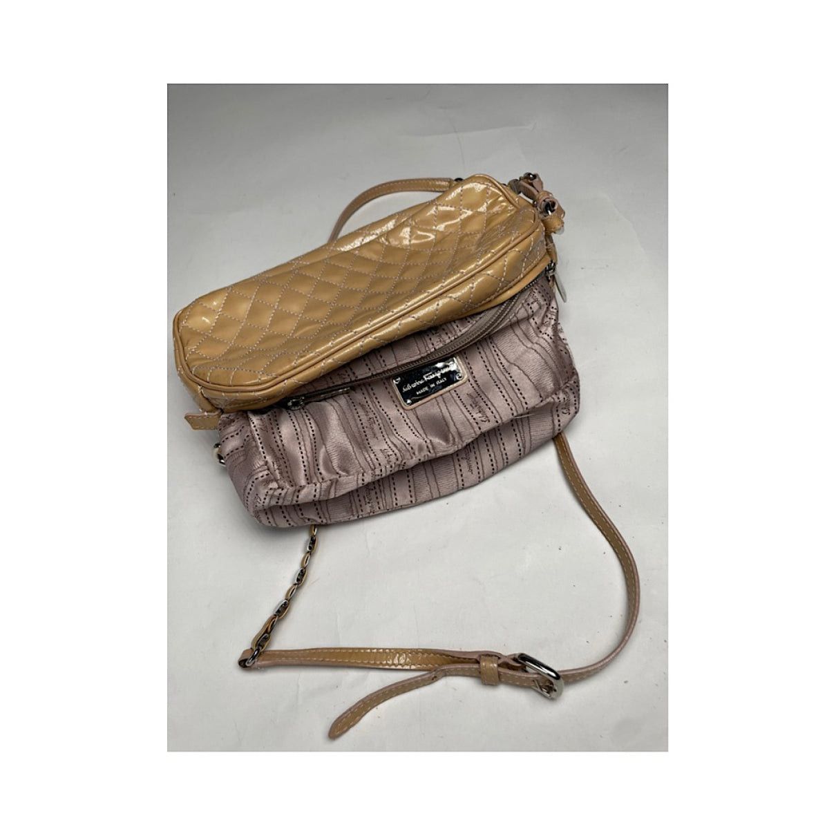 Salvatore Ferragamo Beige Leather Handbag Size ONE SIZE - 3 Thumbnail