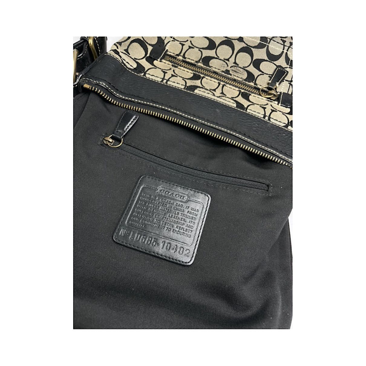 Coach Signature Sufflette Black Leather Handbag Size ONE SIZE - 3 Thumbnail