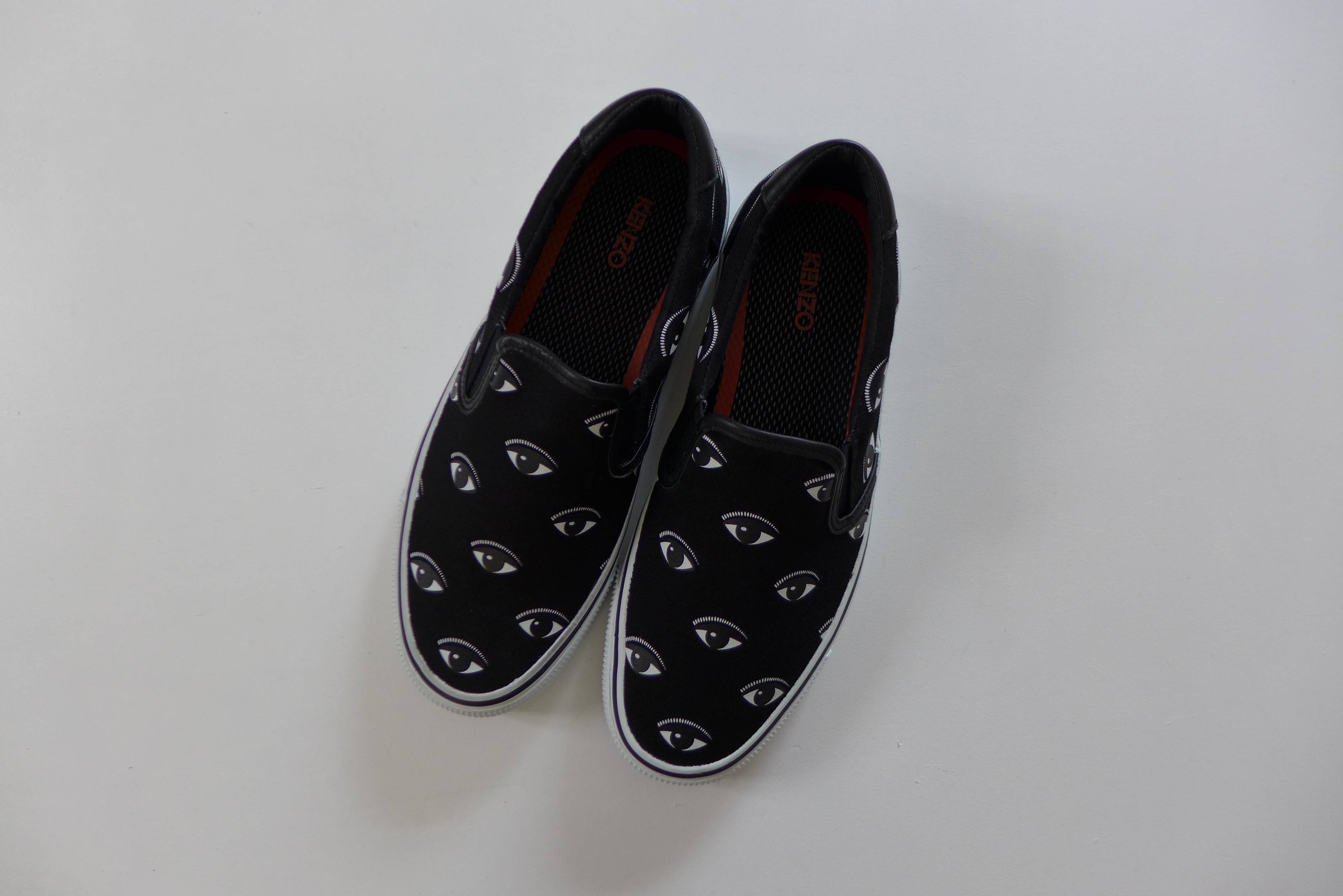 Kenzo Eye Print Slip Ons Black Grailed