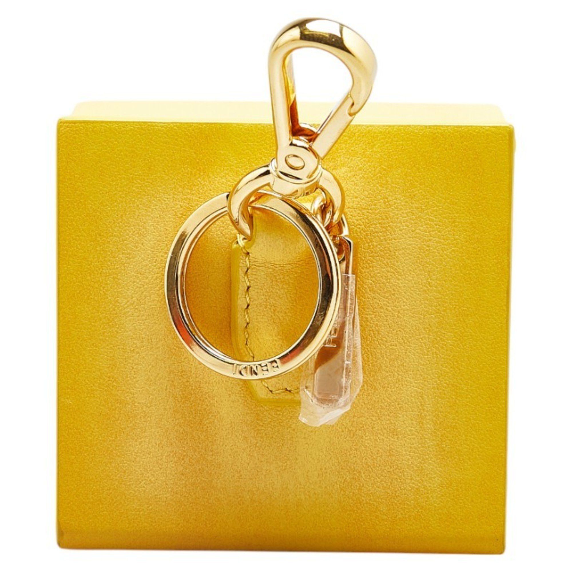 Fendi FENDI Mini Box Charm Keychain 7AR894 Yellow Leather Women's Size ONE SIZE - 2 Thumbnail