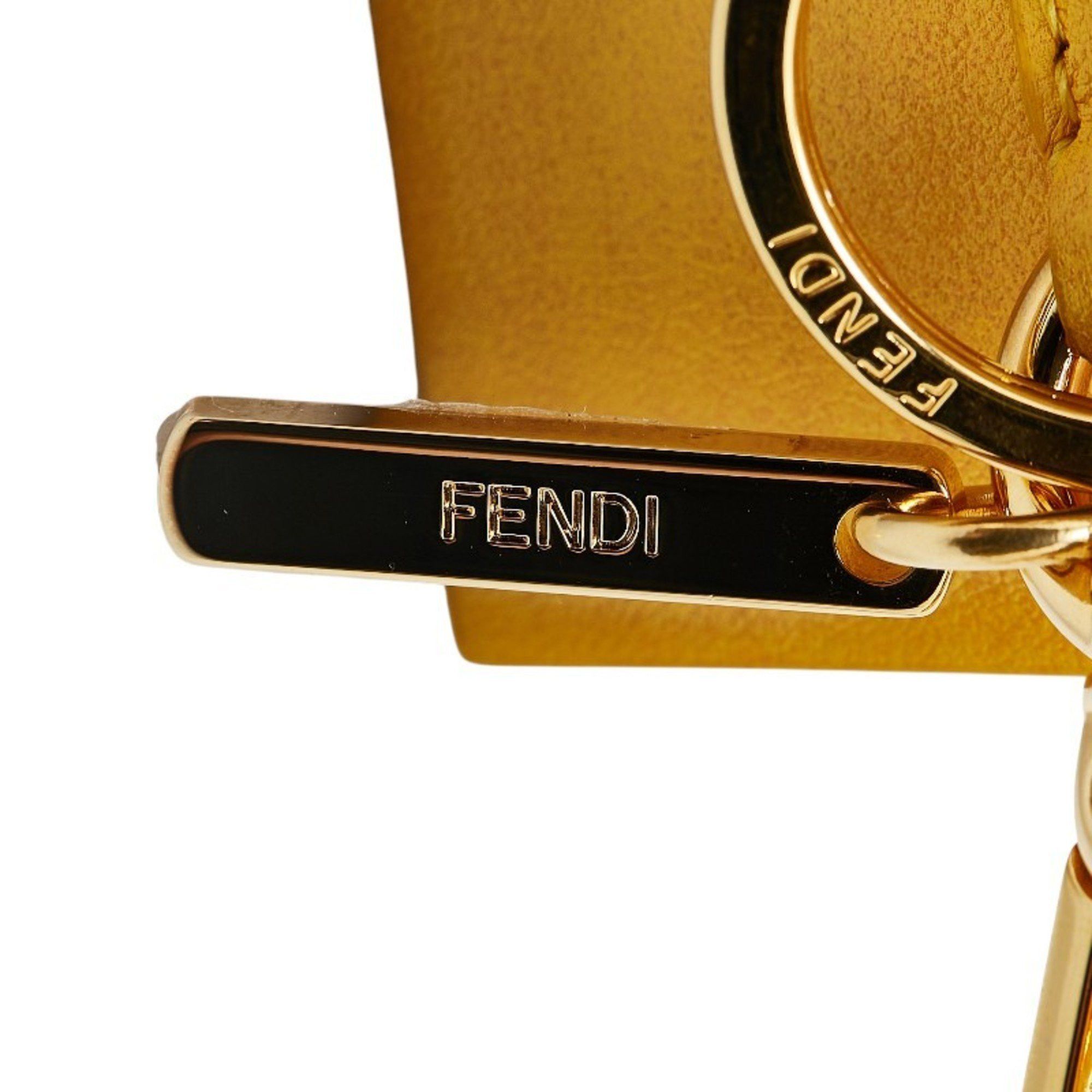 Fendi FENDI Mini Box Charm Keychain 7AR894 Yellow Leather Women's Size ONE SIZE - 6 Thumbnail