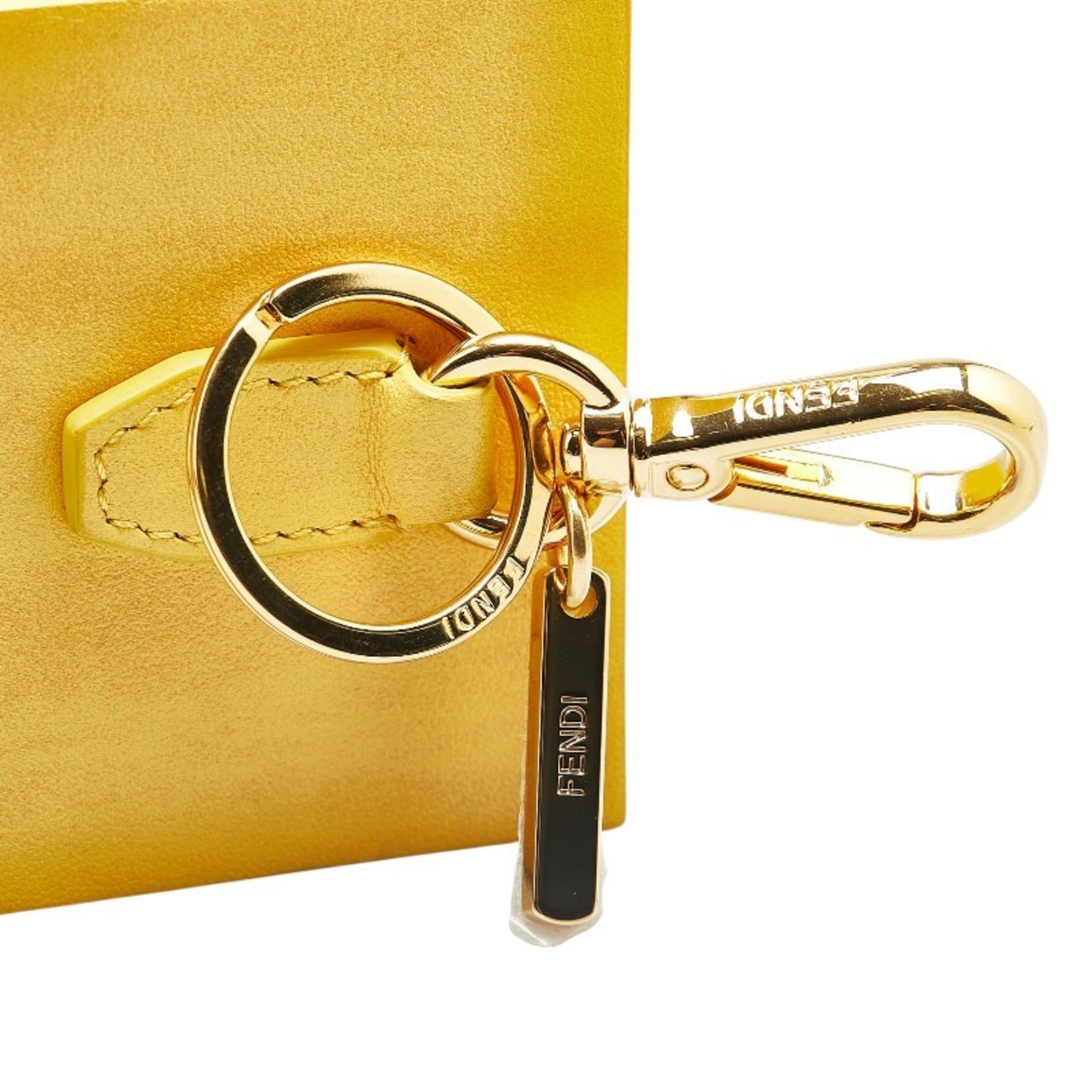 Fendi FENDI Mini Box Charm Keychain 7AR894 Yellow Leather Women's Size ONE SIZE - 5 Thumbnail