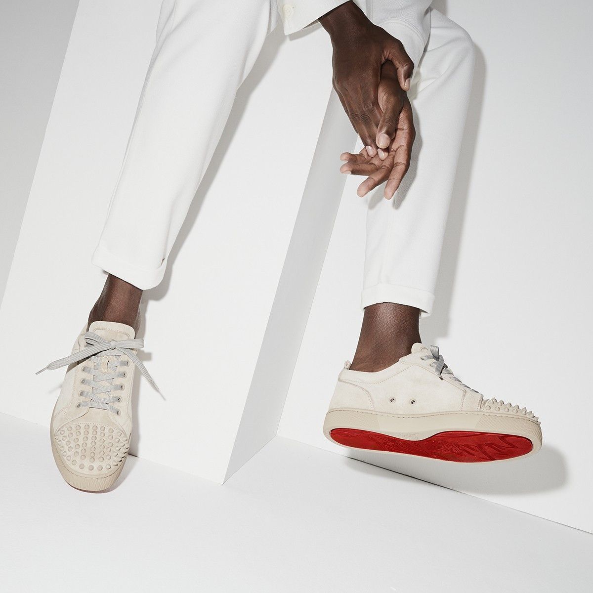 Christian Louboutin louis junior spikes beige Size US 7 / EU 40 - 2 Thumbnail