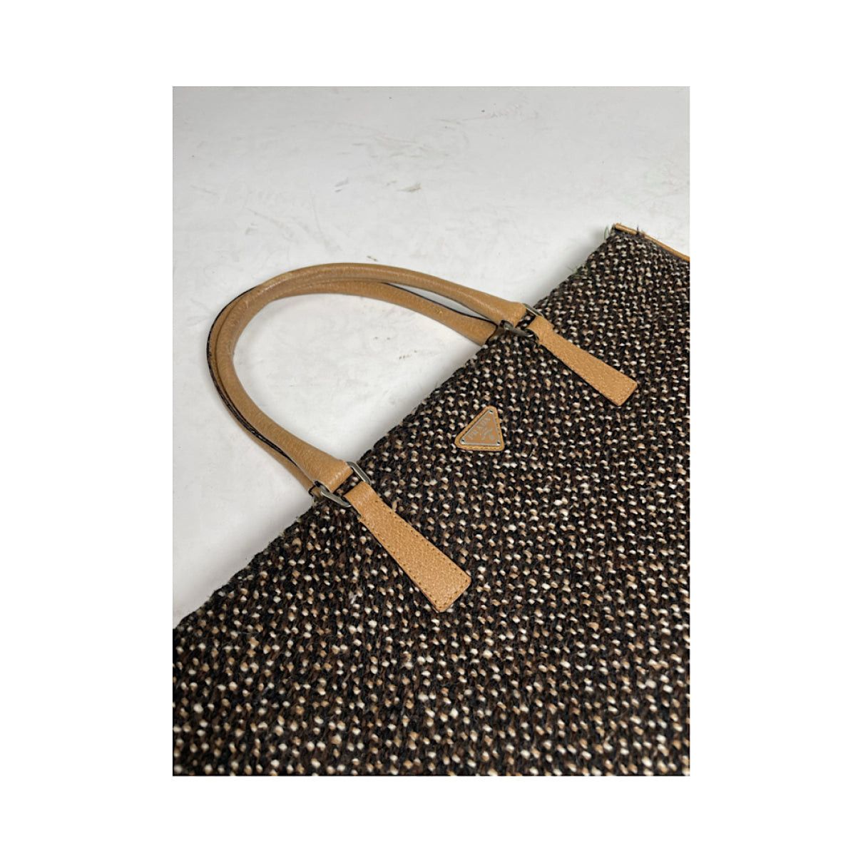 Prada Cleo Brown Wool Handbag Size ONE SIZE - 4 Thumbnail