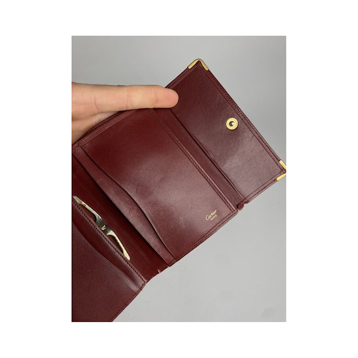 Cartier Burgundy Leather Wallet Size ONE SIZE - 4 Thumbnail
