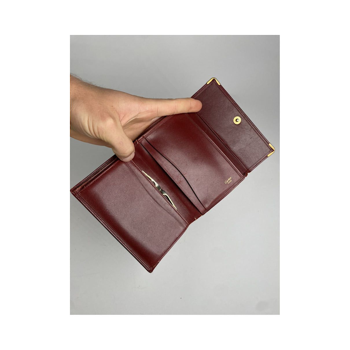Cartier Burgundy Leather Wallet Size ONE SIZE - 3 Thumbnail