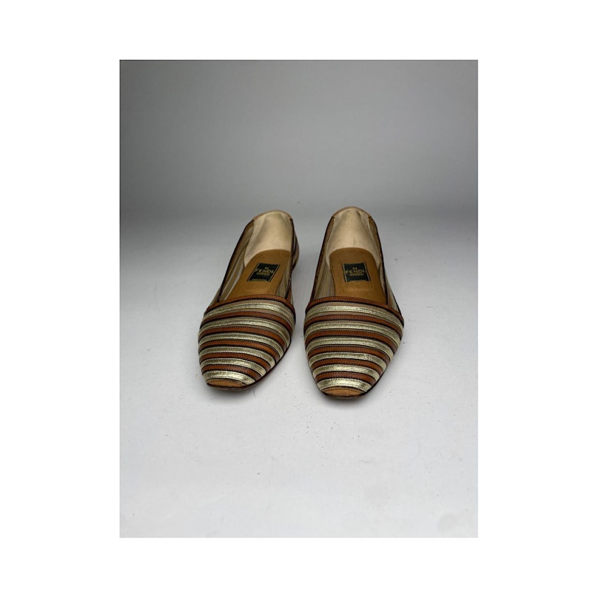 Fendi Brown Leather Flat Size US 4.5 / IT 34.5 - 4 Thumbnail